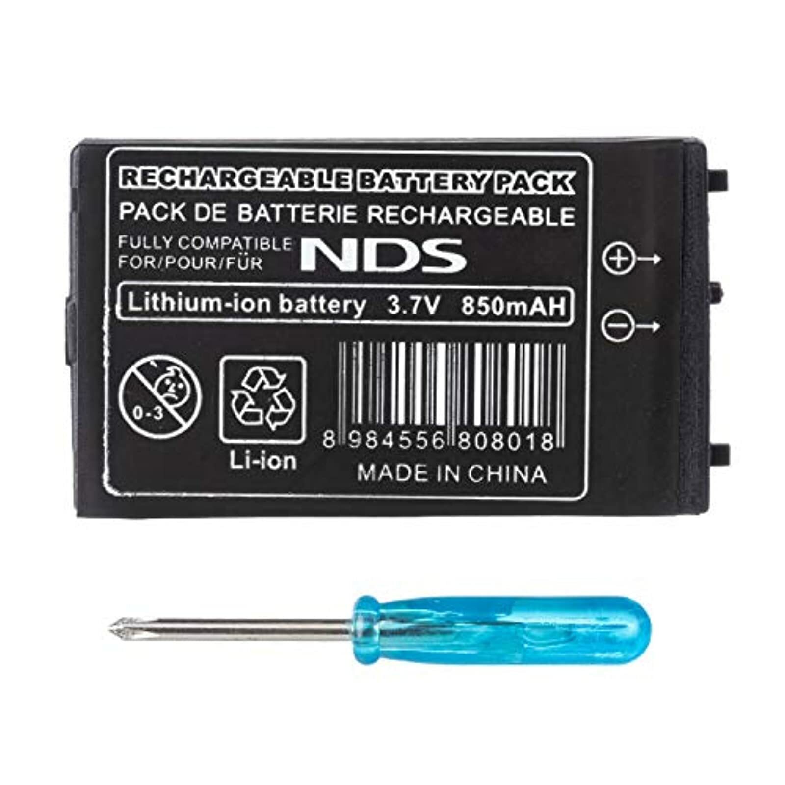DS Rechargeable Lithium-ion Battery Tool Pack Kit Compatible For Nintendo