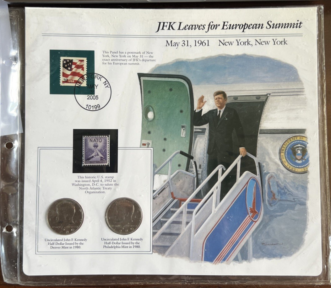1981 Postal Commemorative: JFK Accepts Nomination for President Coin & Stamp Set