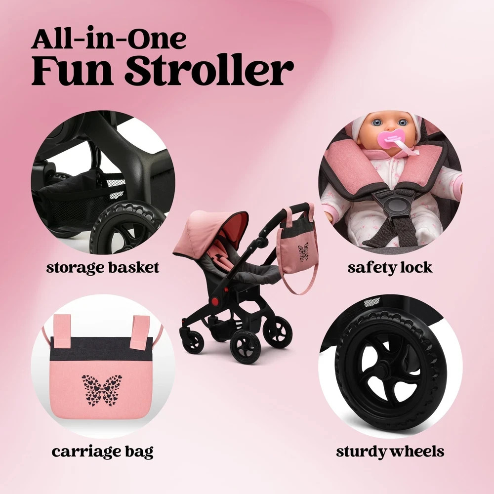 Convertible Travel Stroller Toddler Play Toy Car Seat Two in One Foldable Baby