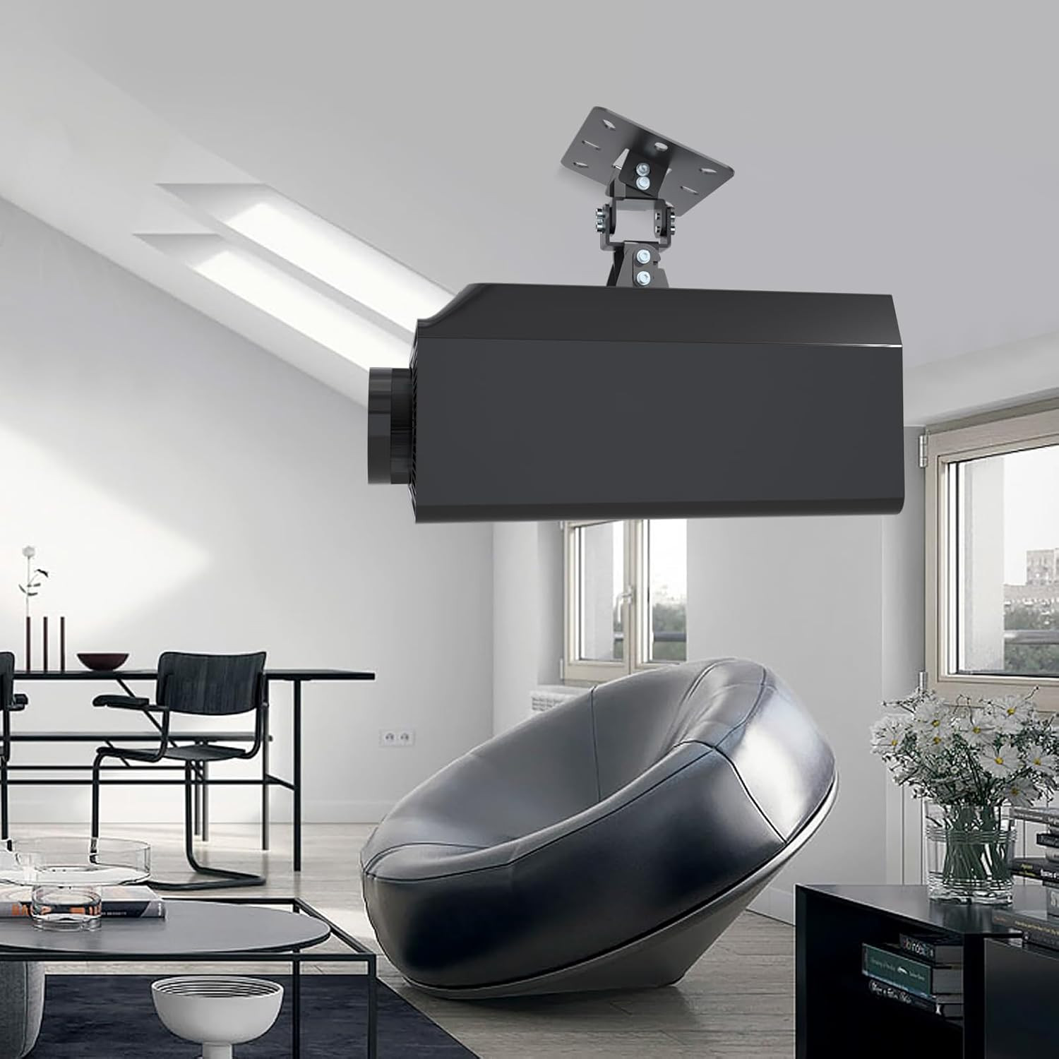 Univeral Projector Screen Wall Mount & Projector Ceiling Mount Black Bundle