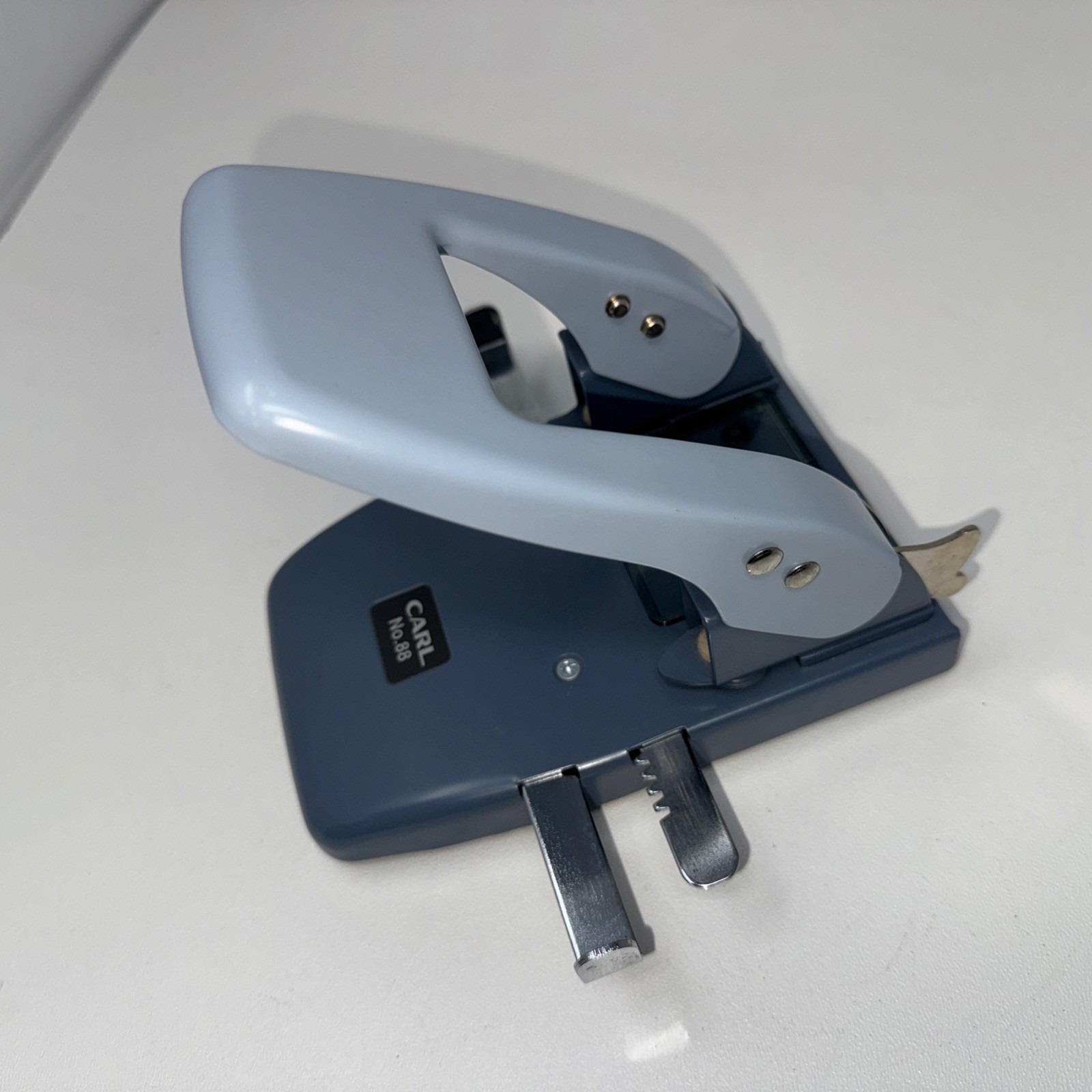 Carl Two-Hole Paper Punch Blue Grey Model 88 Workhorse