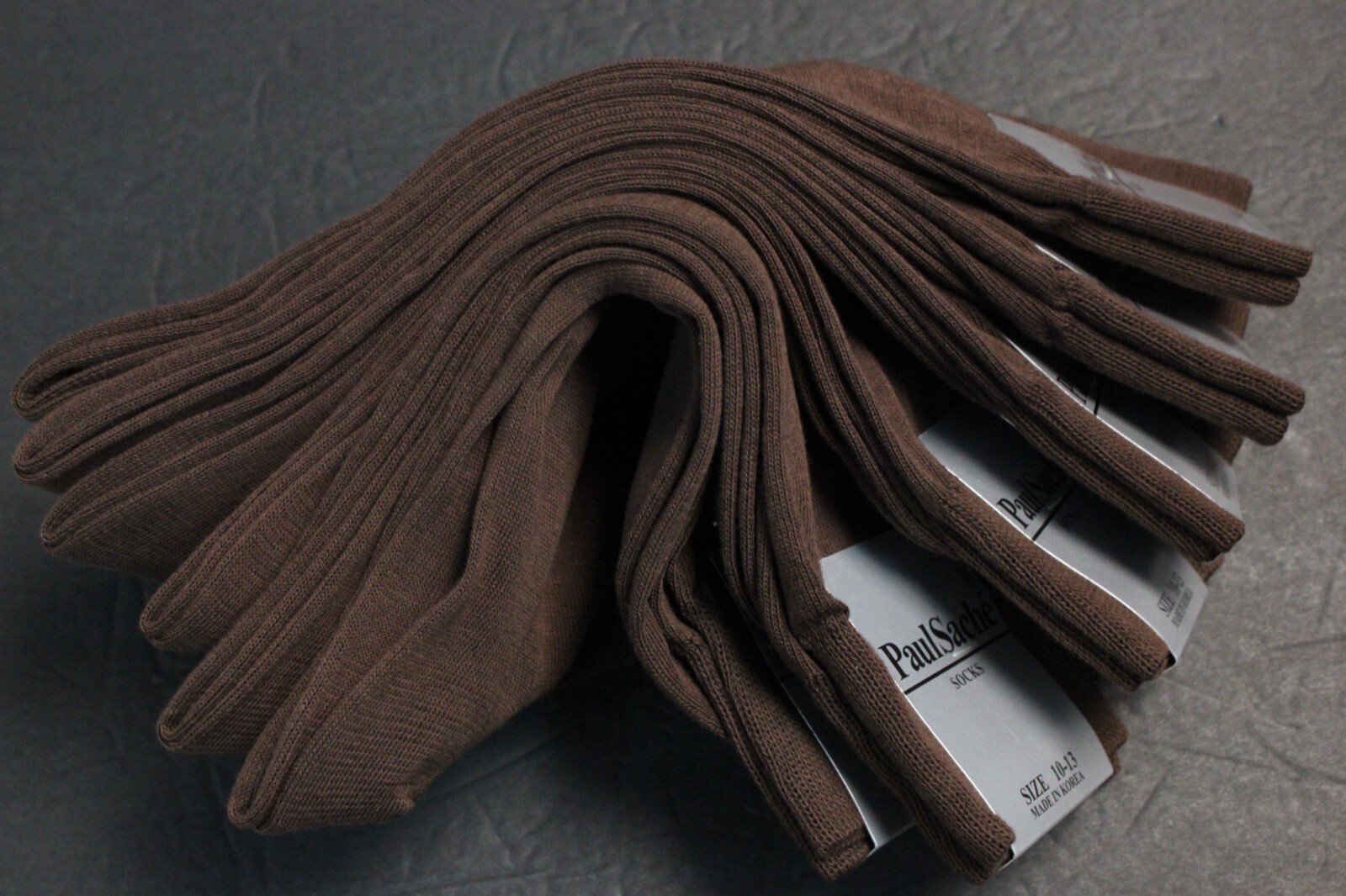 6 PAIRS MEN'S DRESS Work Socks SIZE 10-13 shoe 8-12 COTTON Brown tapue RIB