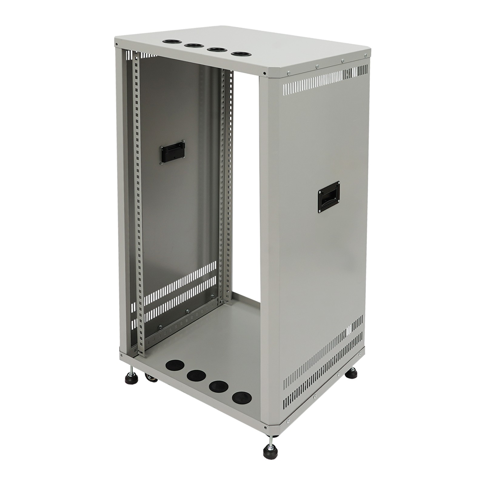 22U Stereo & Server Rack with Wheels Rolling DJ Mixer Stand Open Frame Rack