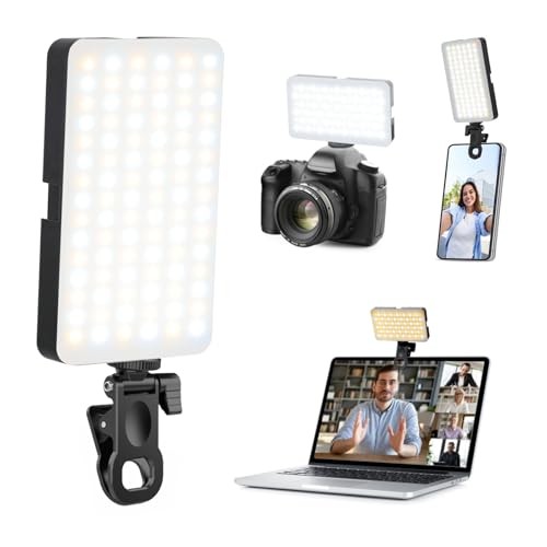 Portable Selfie Light for iPhone: 90 LED Rechargeable Phone Fill Lights, Black