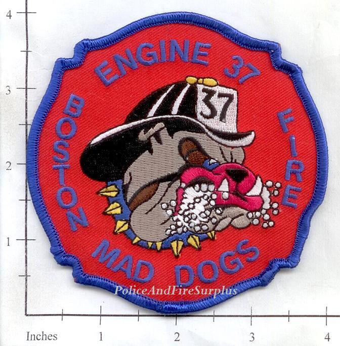 Massachusetts - Boston Engine 37 MA Fire Dept Patch v2 - Mad Dogs