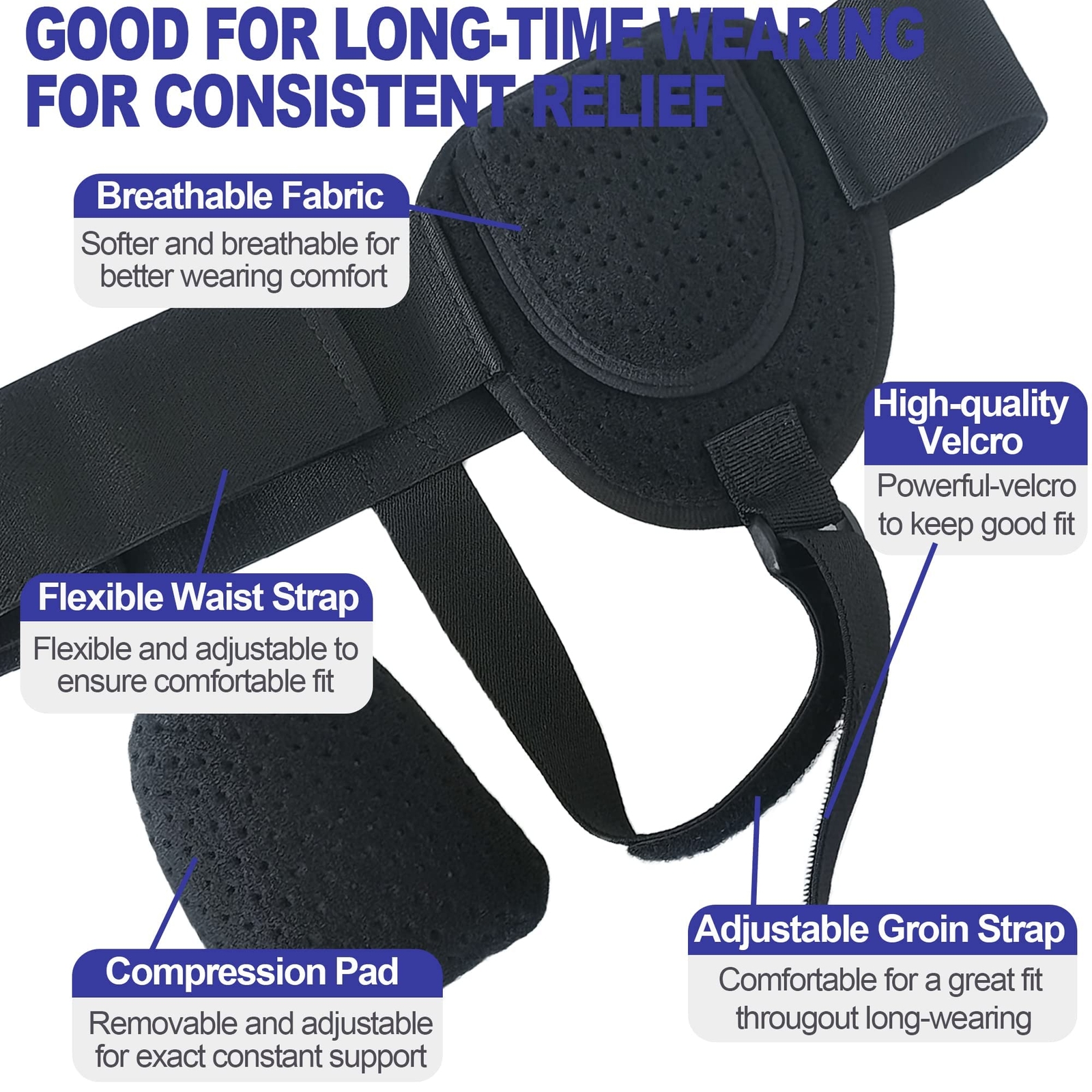 Inguinal Groin Hernia Belt for Men Abdominal Groin Removable Brace Support Truss