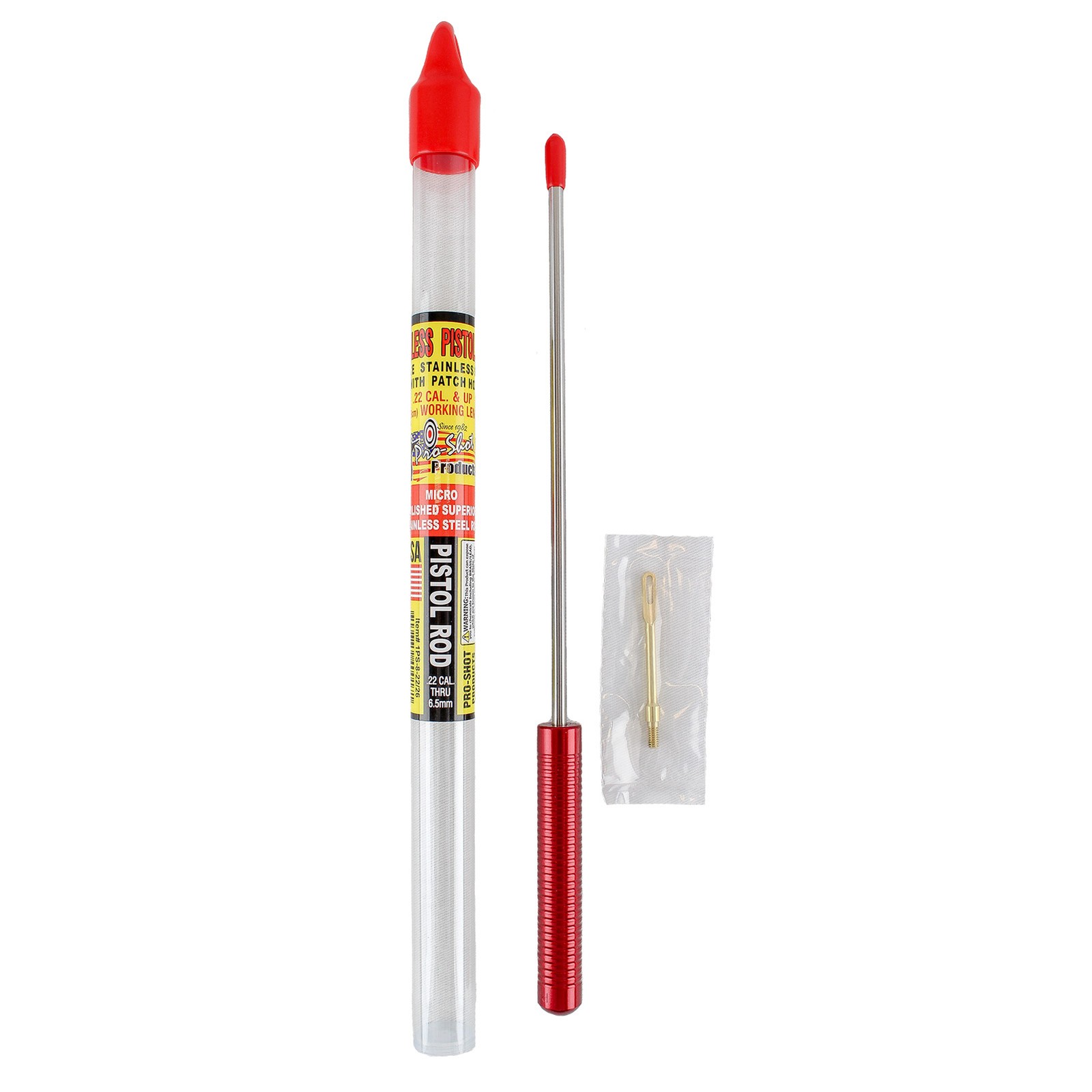 PRO-SHOT PRODUCTS 8in Pistol 22 Cal & Up 1PC Micro-Polished Cleaning Rod