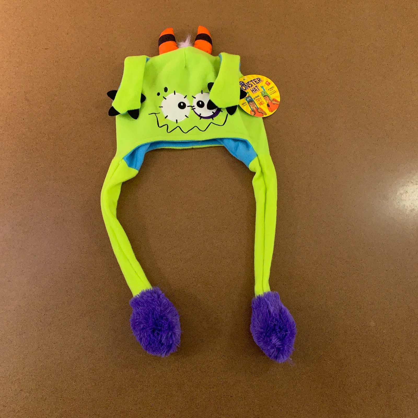Collective Goods Kids Unisex One Size Lime Green Pump It Up Monster Hat NWT