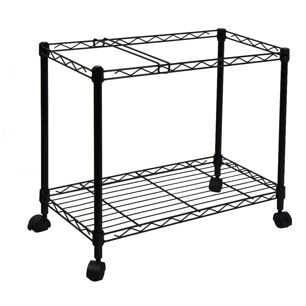 1-Tier Metal Rolling File Cart with Swivel Casters, 24 L x 12.4 W x 22 H inches