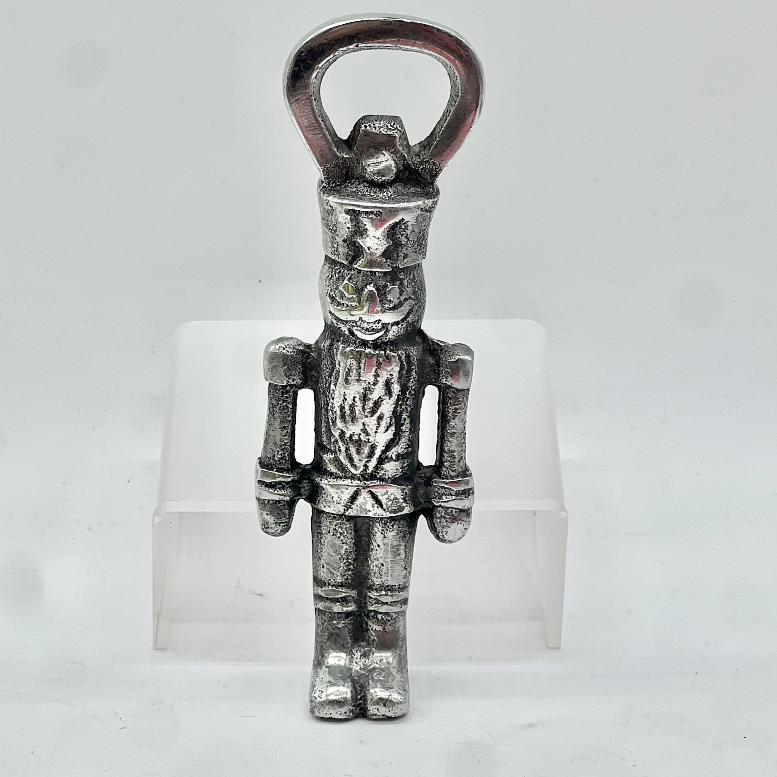 Vintage Metal Nutcracker Bottle Opener Christmas Toy Soldier Barware