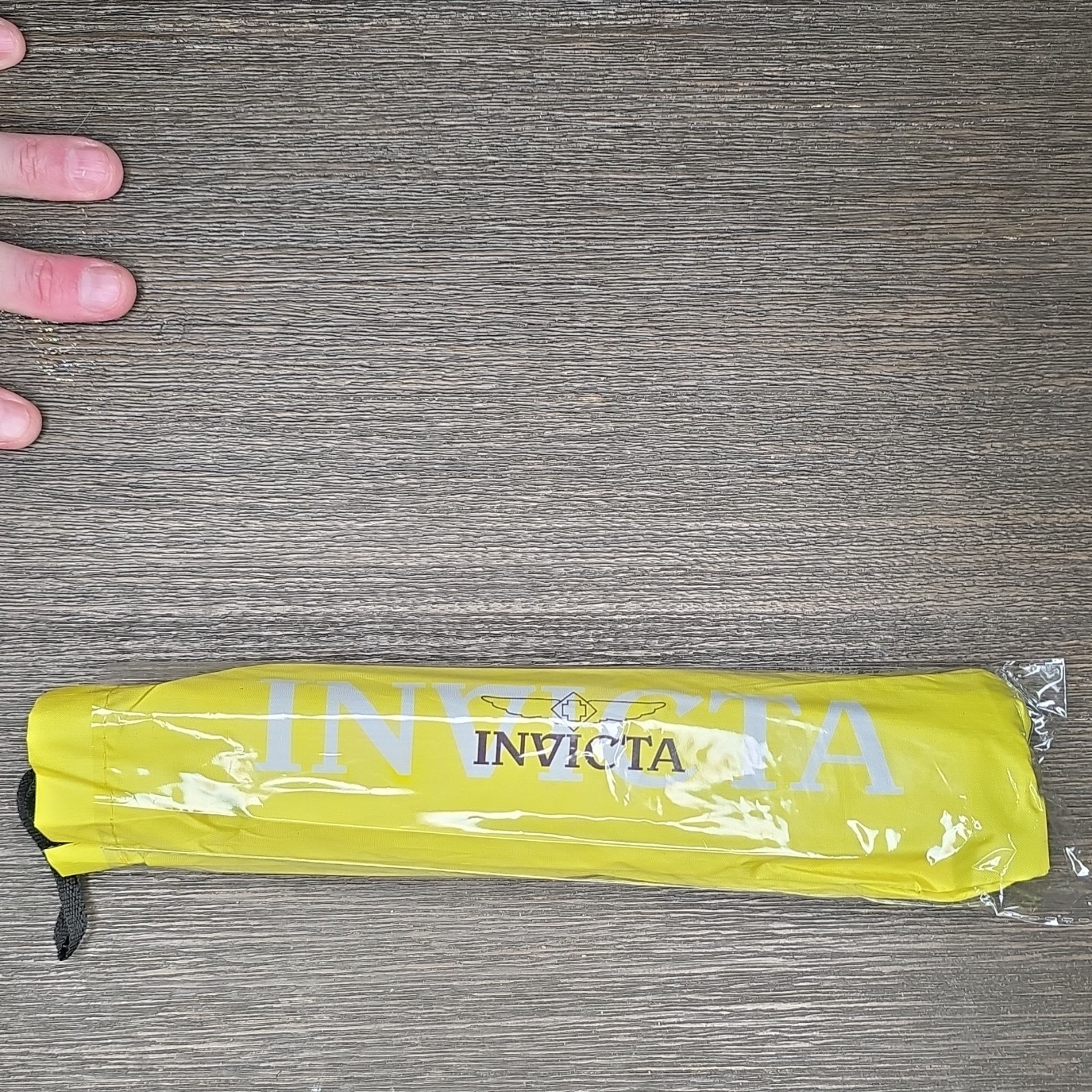 Invicta Compact Folding  Umbrella Black Yellow Gray