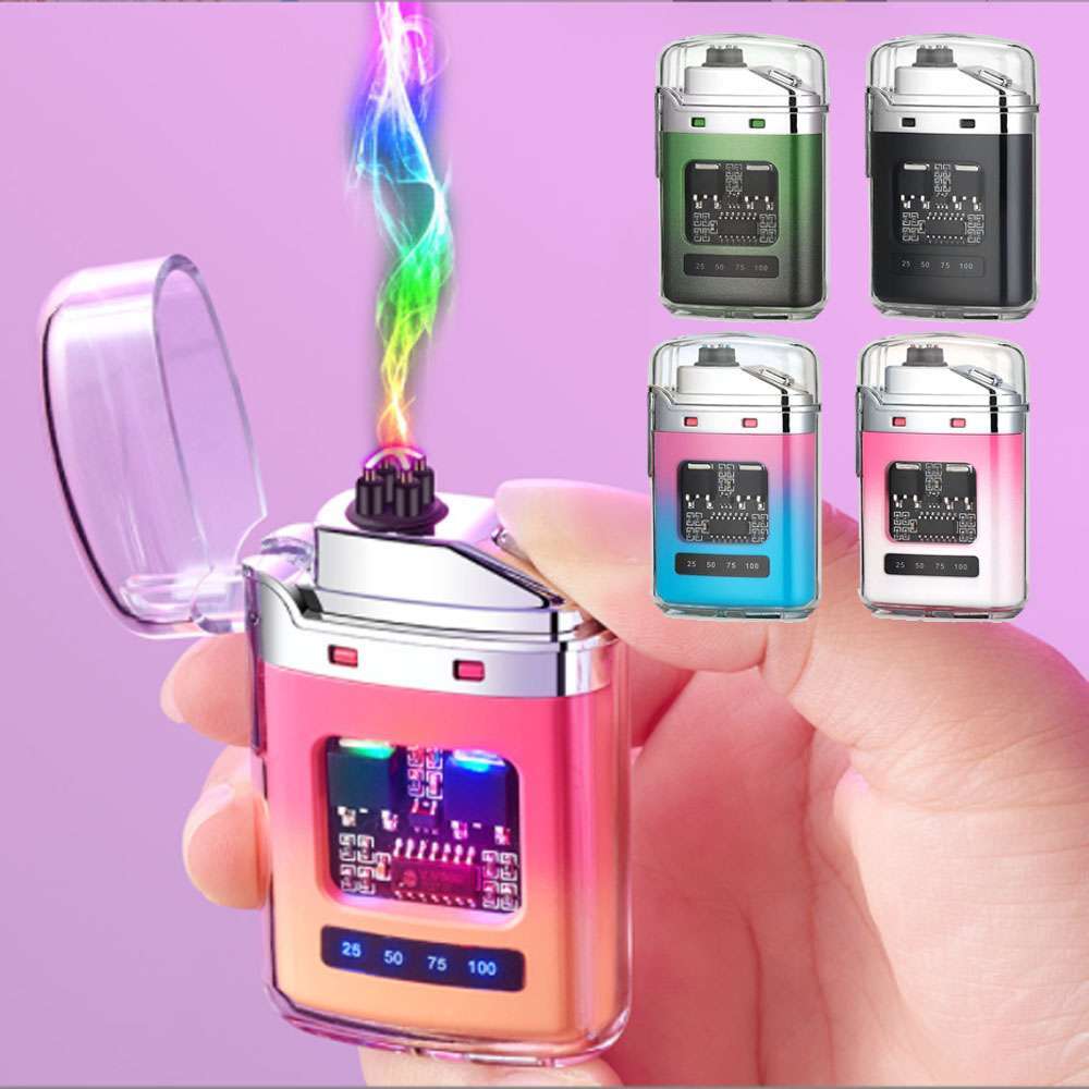 USB Rechargeable Waterproof Electric Dual Arc Plasma Flameless Windproof Lighter