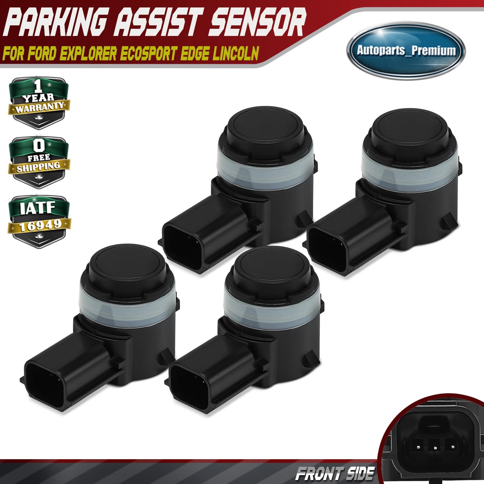 4x Front Parking Assist Sensor for Ford Explorer EcoSport Edge Lincoln Nautilus