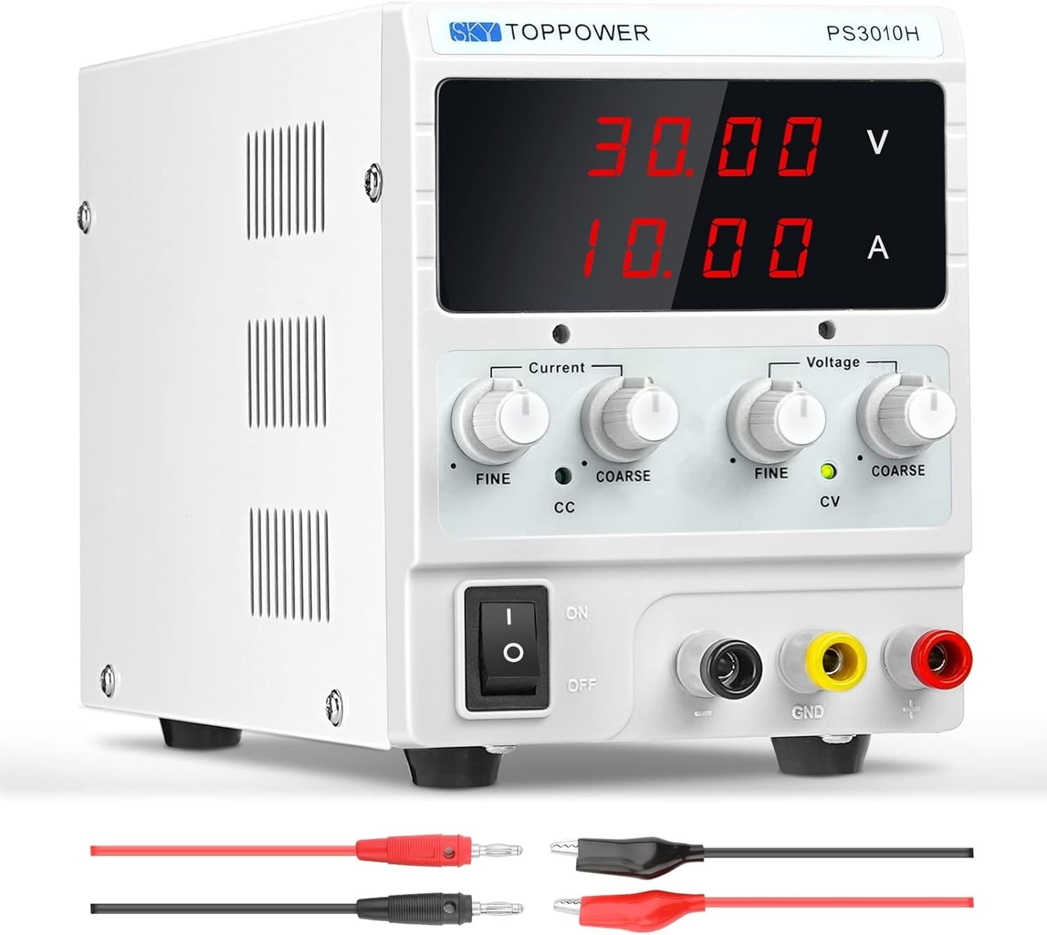 DC Power Supply Variable,0-30V 0-10A Adjustable Regulated Bench Lab Power wit...