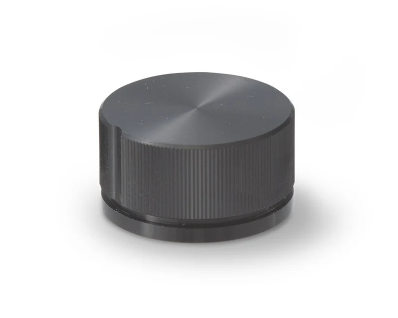 K-59-S-B, Sato Parts 6.0mm Shaft 23mm Small Black Splined Body Aluminum Knob