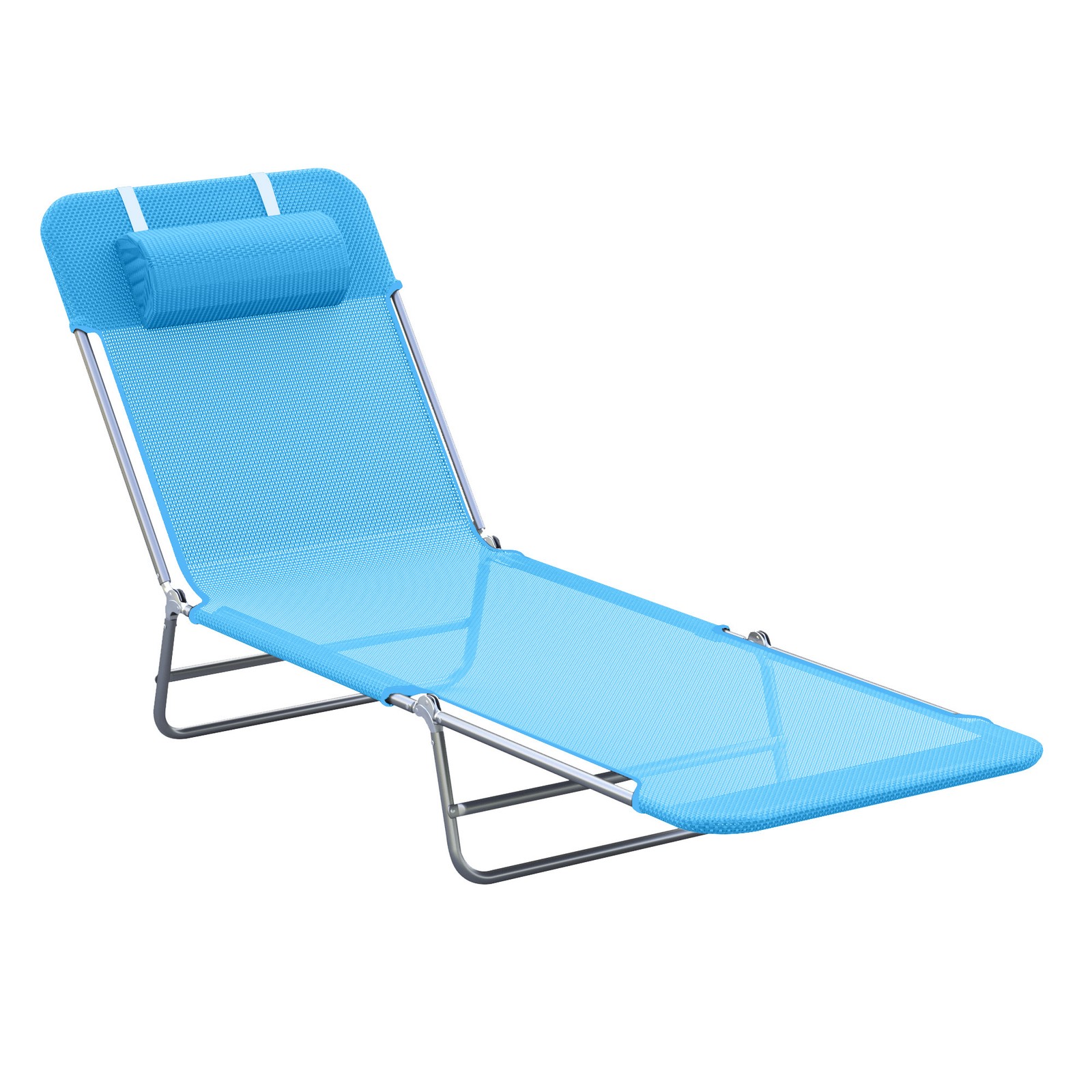 Folding Chaise Lounge Outdoor Sun Tanning Chair for Beach Patio Portable Lawn