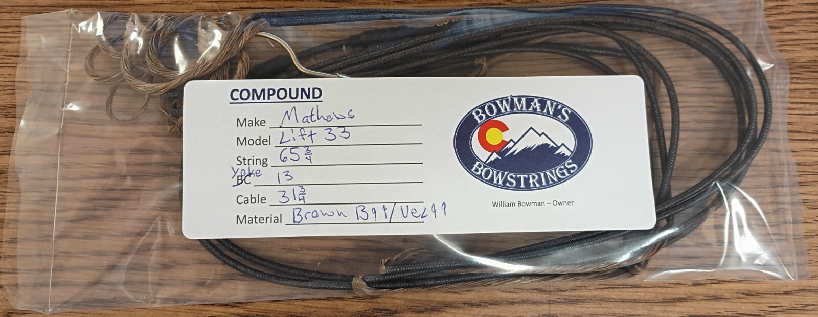 B99 String/Vec99 Cable Set for Mathews Lift 33 Compound Bow Brown
