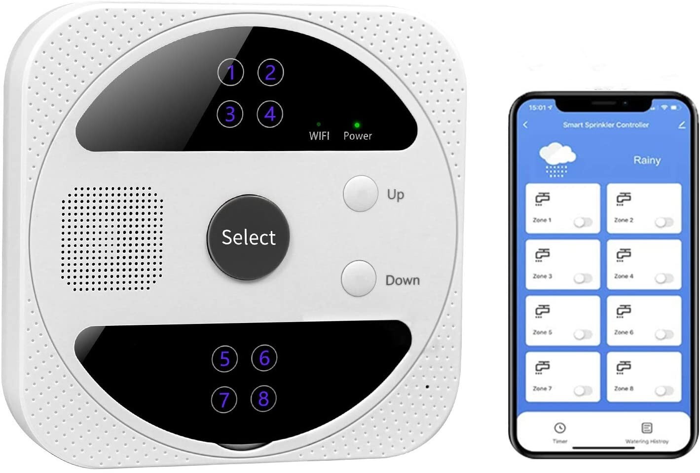 WiFi Smart Sprinkler Controller, Remote Access Watering Sprinkler/Irrigation