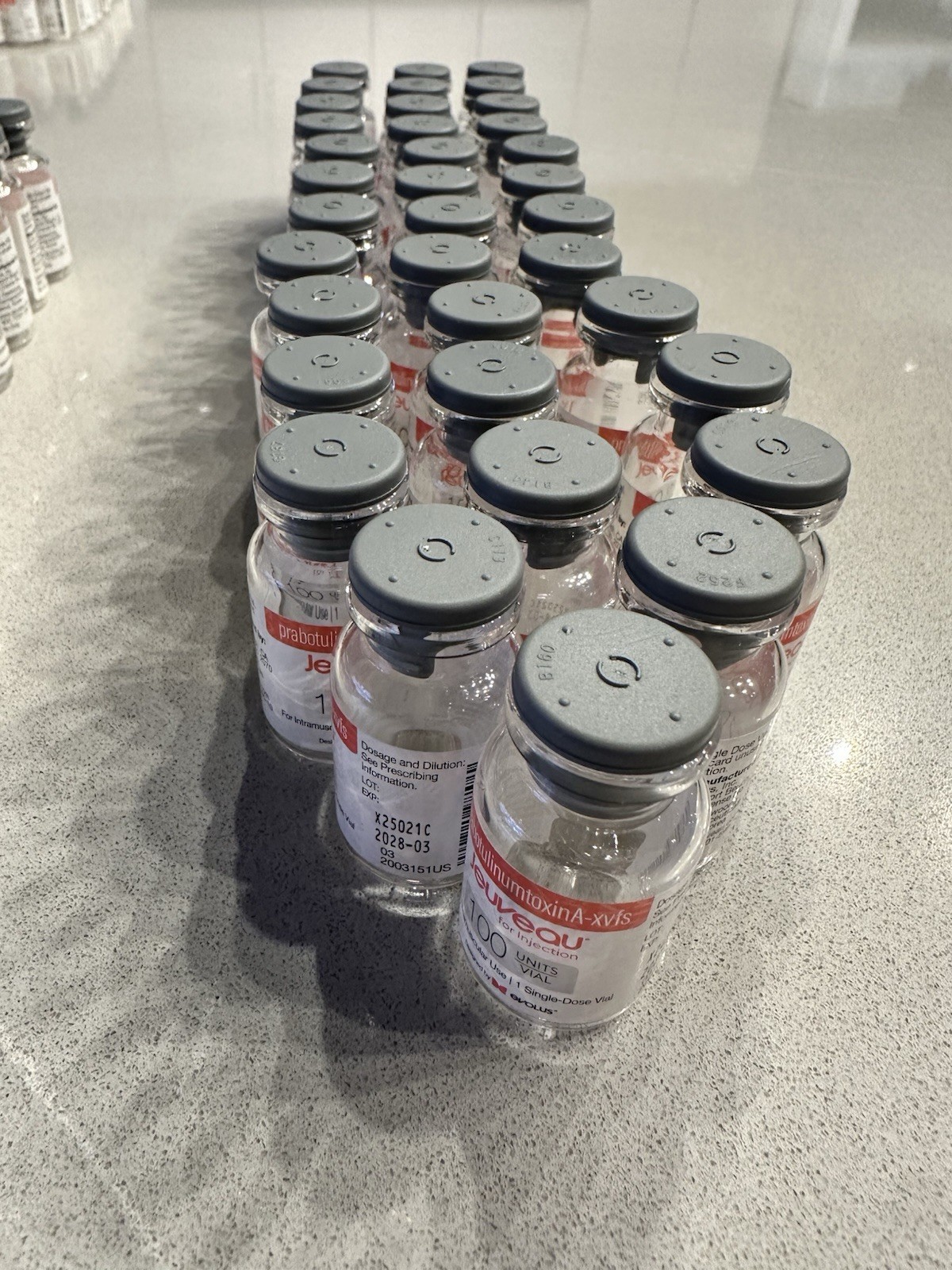 Lot Of 43 Empty Jeuveau Vials/Bottles