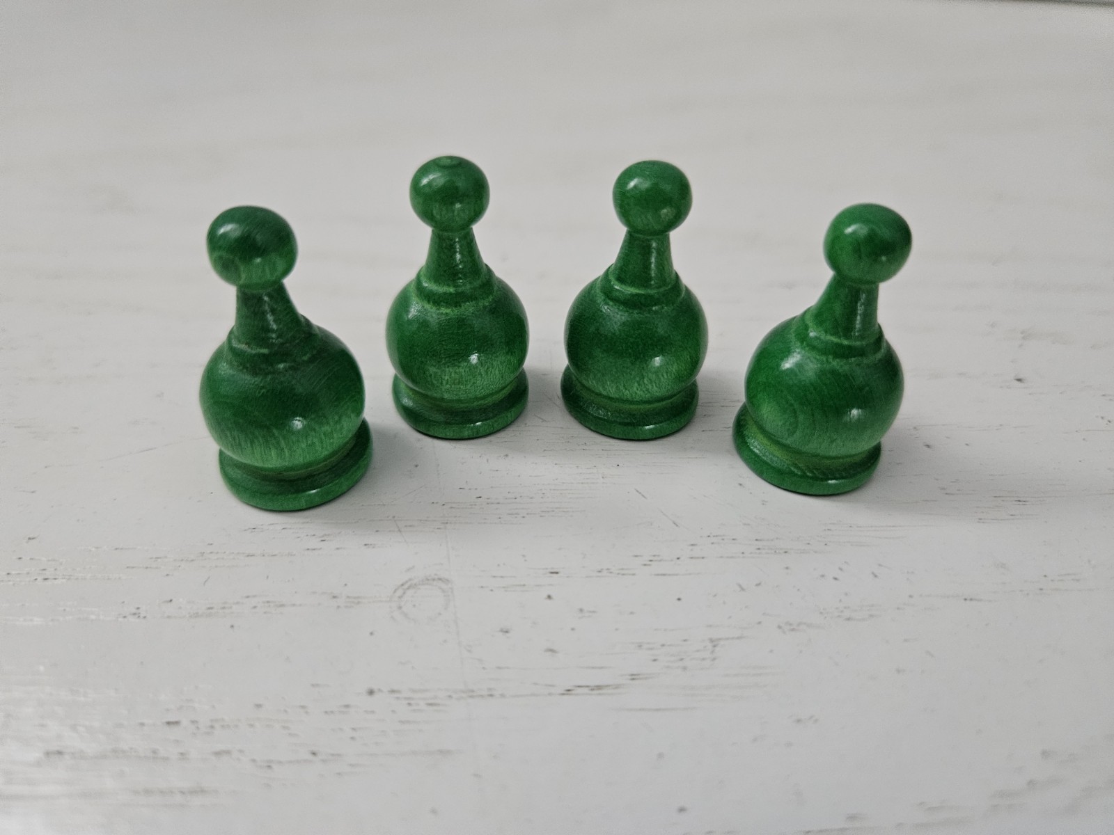 Vintage 1964 Parcheesi Gold Seal Edition Replacement Parts GREEN Wood Pieces 4