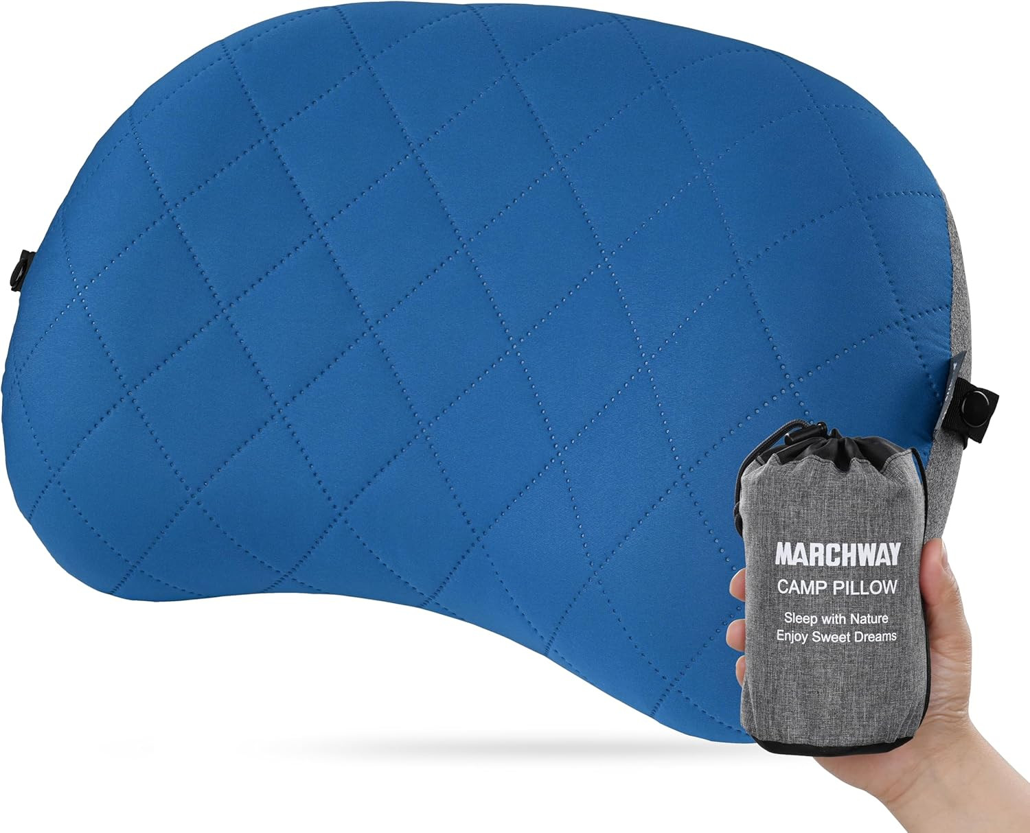Ultralight Inflatable Camping Pillow with Soft Washable Cover, Compact Compre...