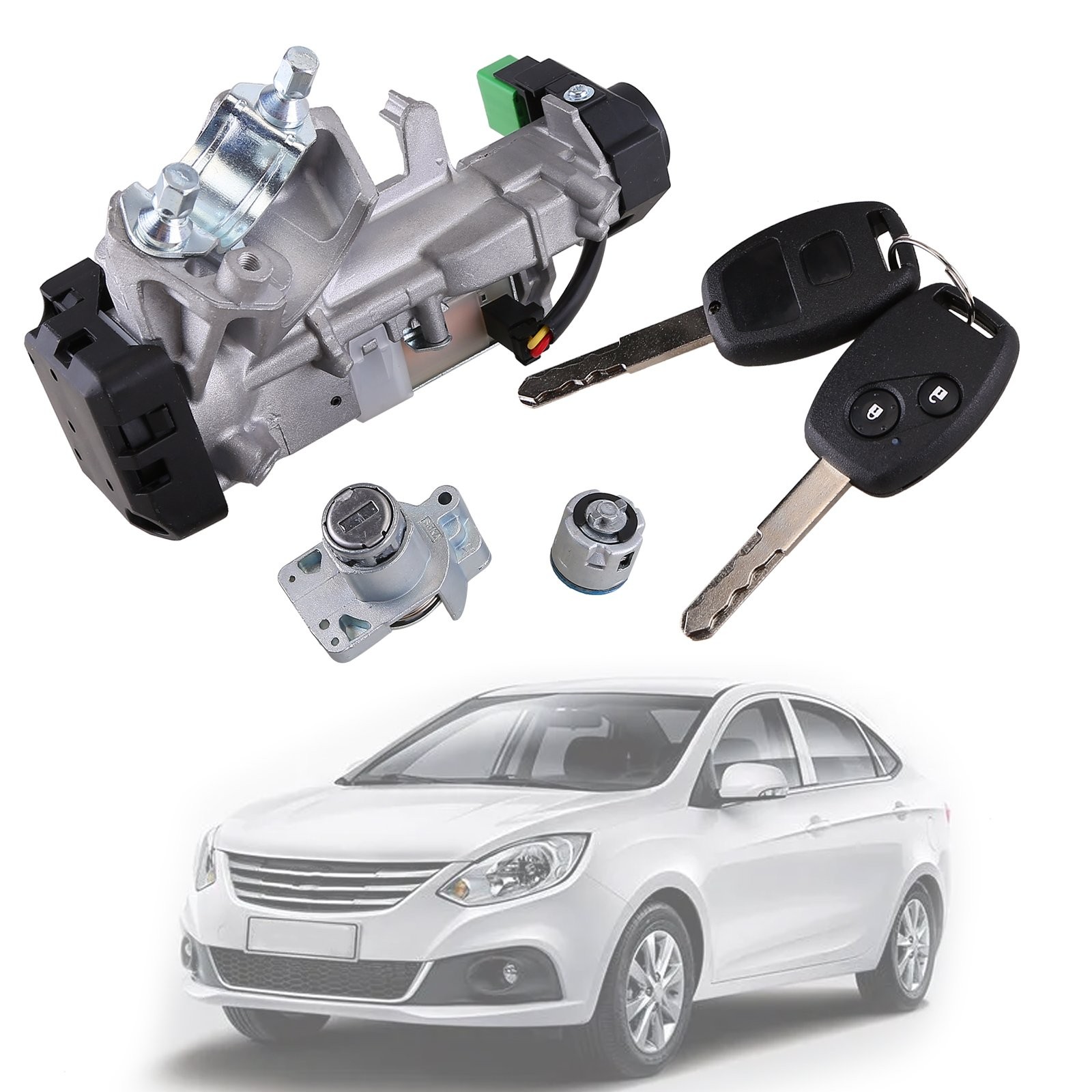 IGNITION & DOOR LOCK CYLINDER SWITCH ASSEMBLY SET 2 REMOTE KEY FOR CRV 2007-2011