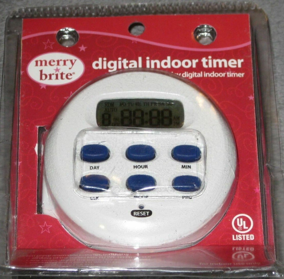 Merry-Brite 7 Day Digital Indoor Timer, Security When You Are Away, Holidays New