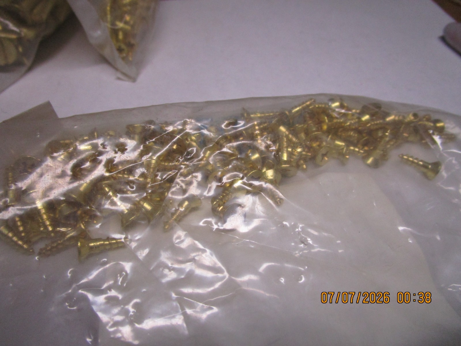 #6-18 x 1/2" Flat Head Phillips Sharp Pt Plain Finish Brass Wood Screw QTY 100