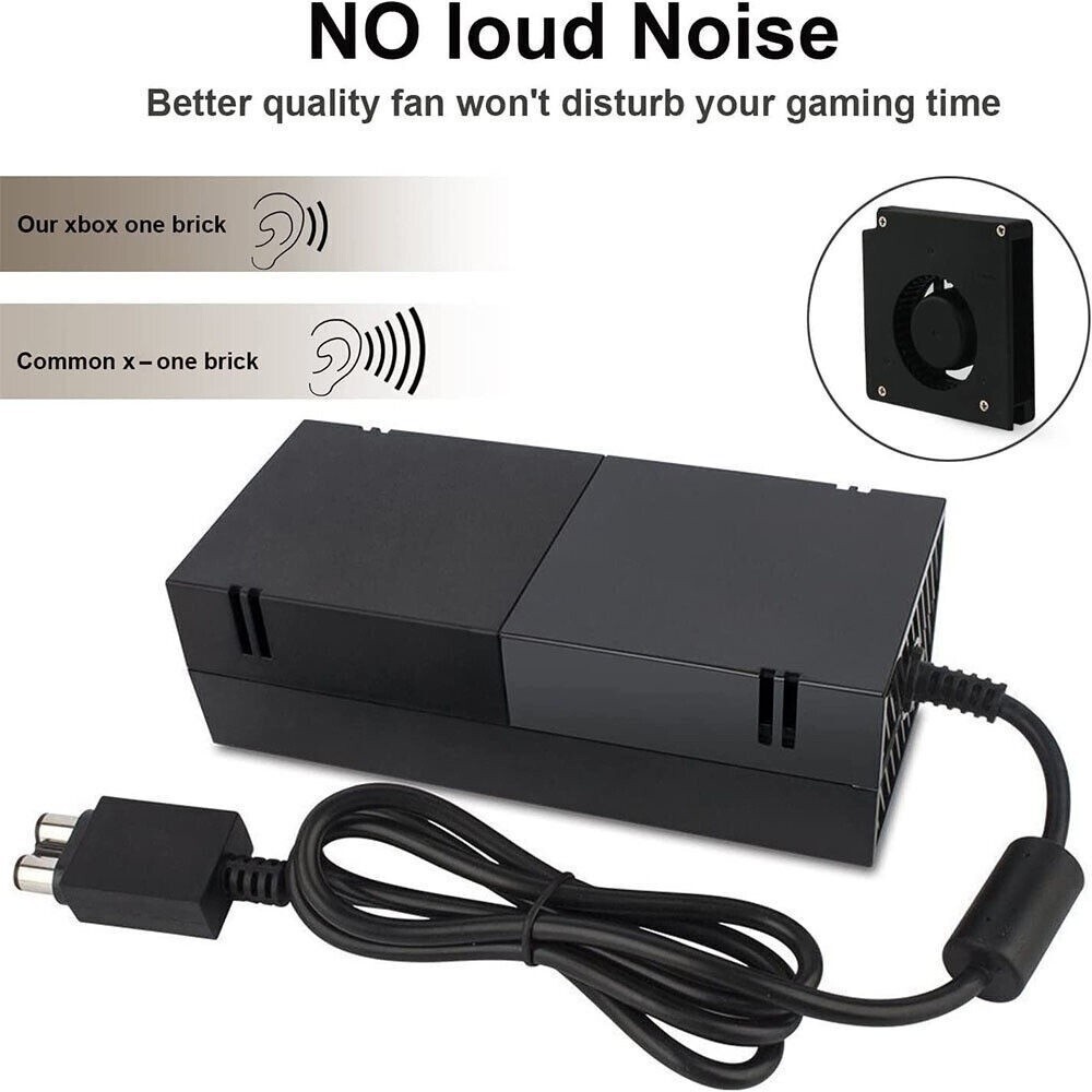 Xbox One 500GB Power Adapter Global Voltage Safe Quiet LED Indicator US Cable