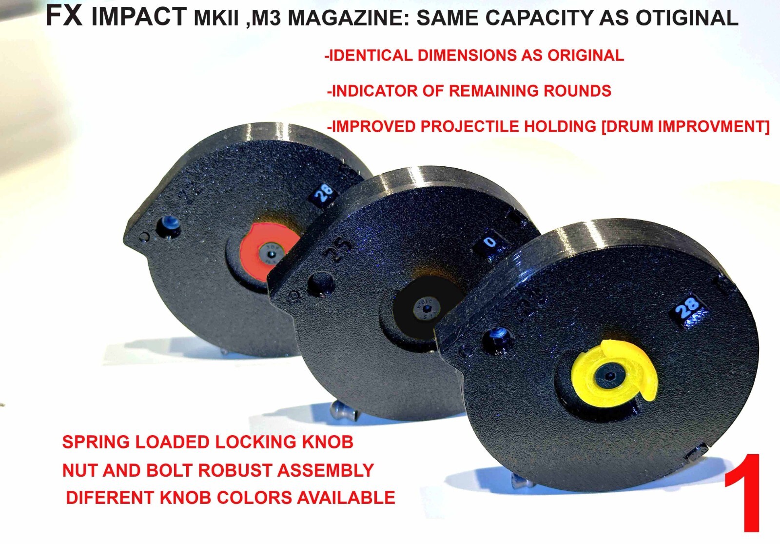 FITS: FX Impact MK ll, M3, M4-.25  Improved-Multi shoot Magazine- by MM3D