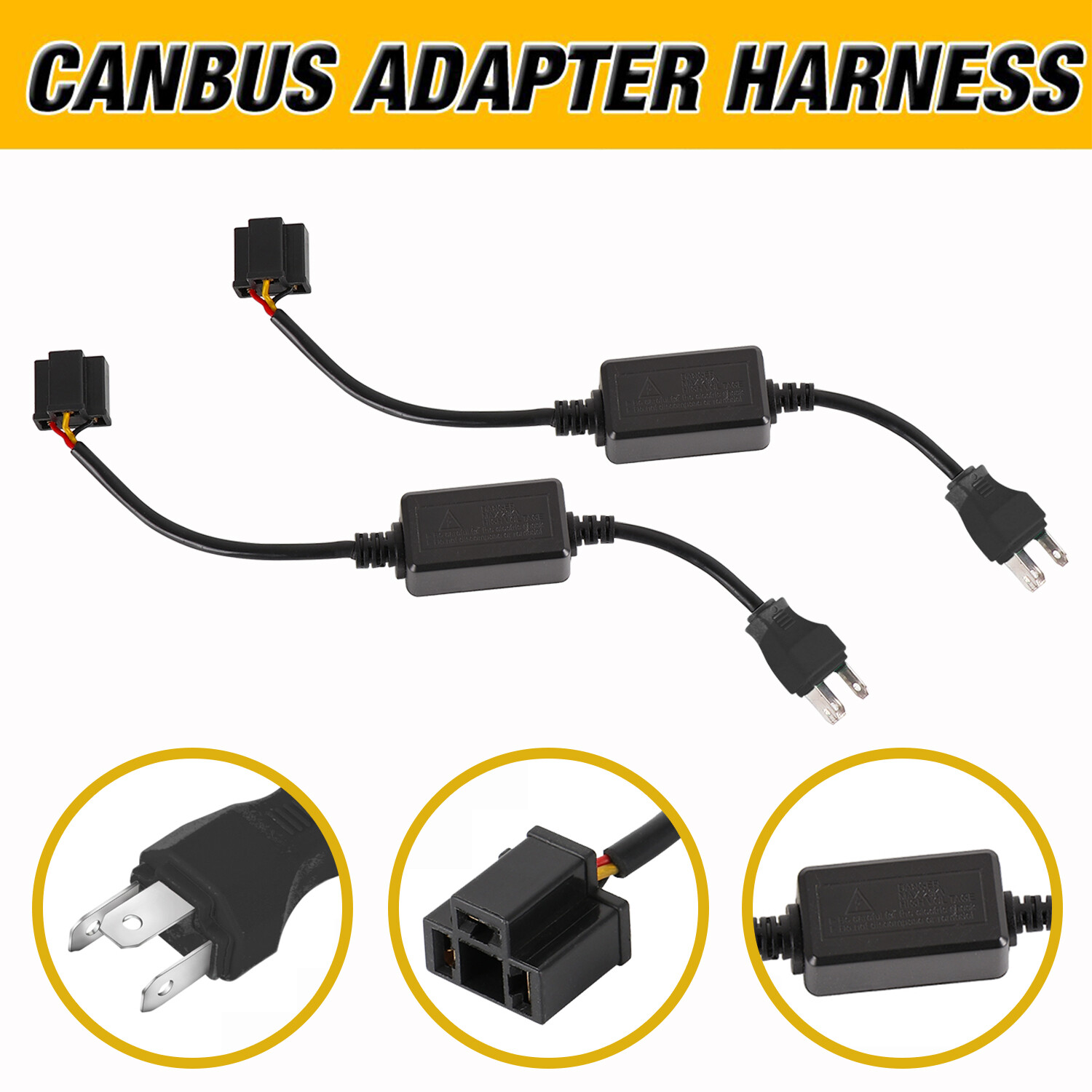 2pcs H4 9003 LED Headlight Canbus Adapter Harness Decoder Anti Flicker