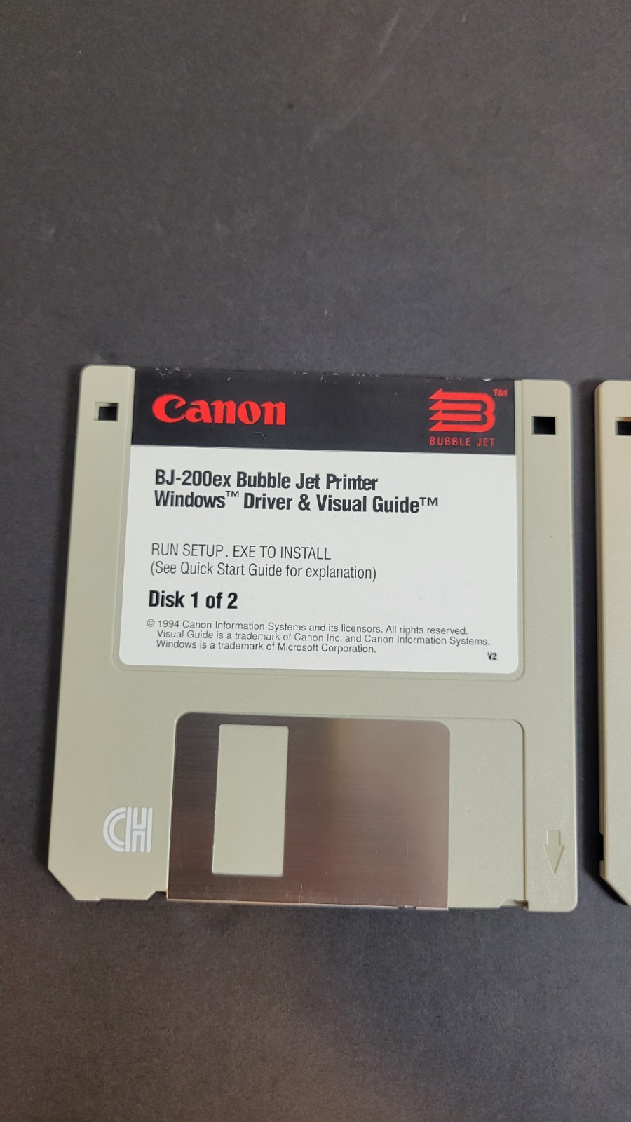 Canon BJ-200ex Bubble Jet Printer Drivers & Visual Guide Disks (2-Disk Set)