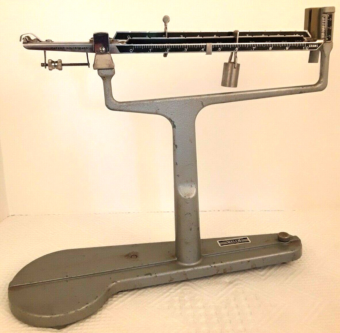 Vtg Stainless SCALE 1.0 Gram Welch Scientific Co Triple Beam Patent No.1872465