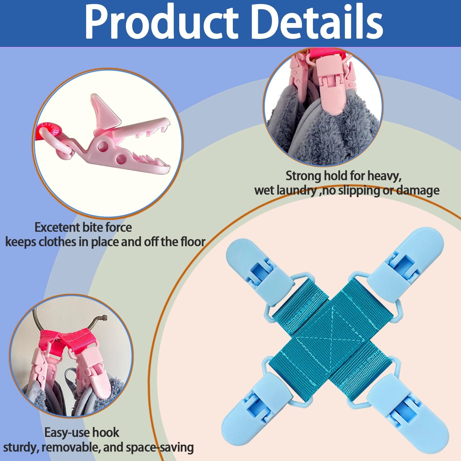 2 Pack Bed Sheet Detangler Reduces Laundry Tangles Keep Bed Sheets/Duvet Cove...