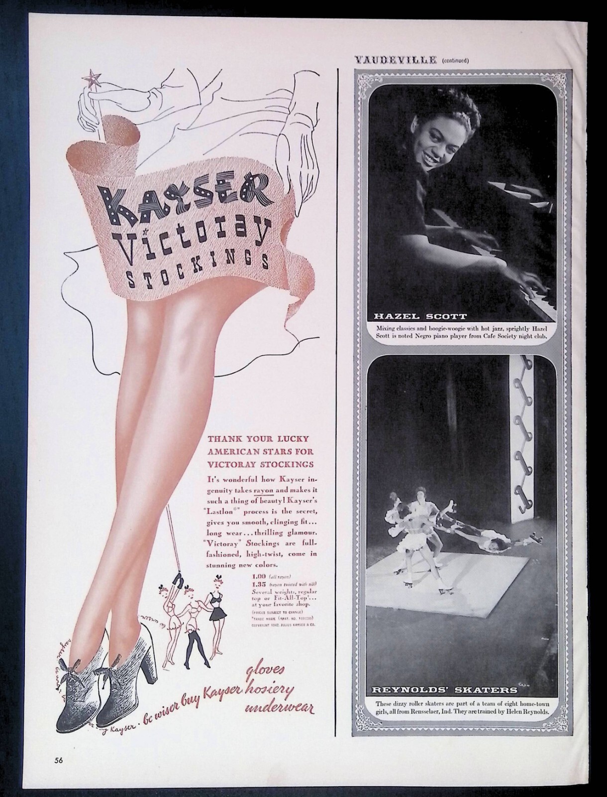 Print Ad 1940's Pretty Woman Kayser Victoray Legs Heels Underwear