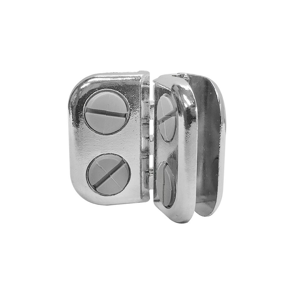 4 Pc Hinge Glass Connector Chrome  3/16'' Tempered Glass Shelf