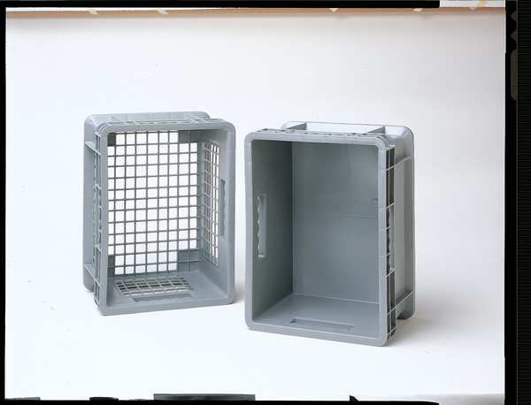 Akro-Mils 37688Grey Straight Wall Container, Gray, Industrial Grade Polymer, 23