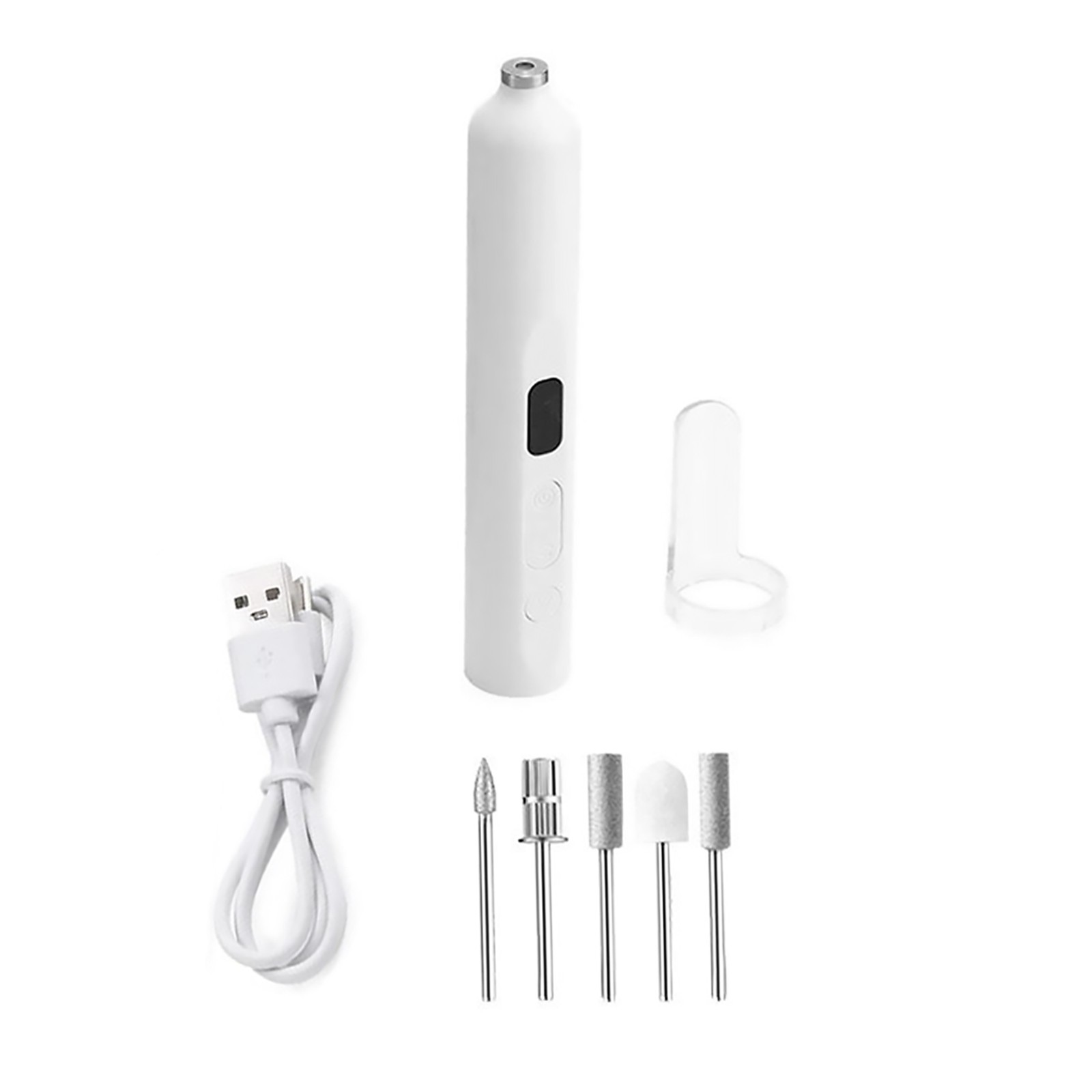 Professional Nail Polisher Cordless LED Work Light UV Lamp 5 Grinding Heads