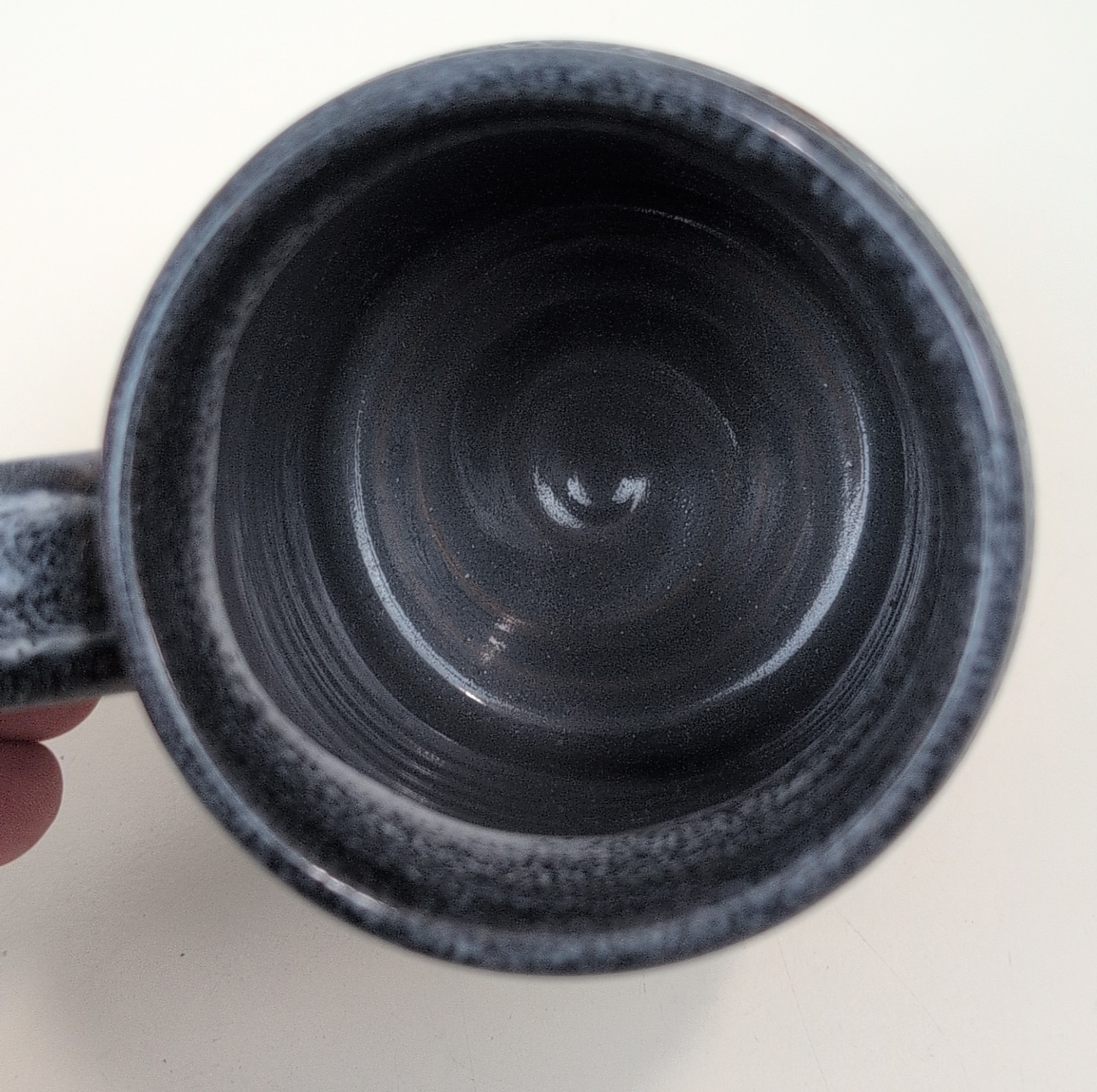 Deneen Pottery Love Your Melon Gray Handmade Mug USA 2016 Rare Ceramic