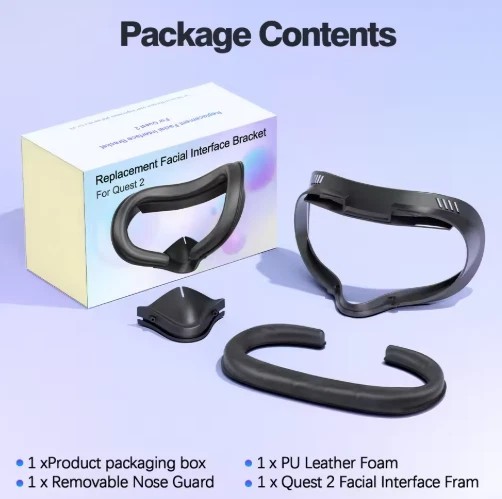 Face Cushion Pad for Meta Quest 2 VR Facial Interface Replacement PU Leather ...
