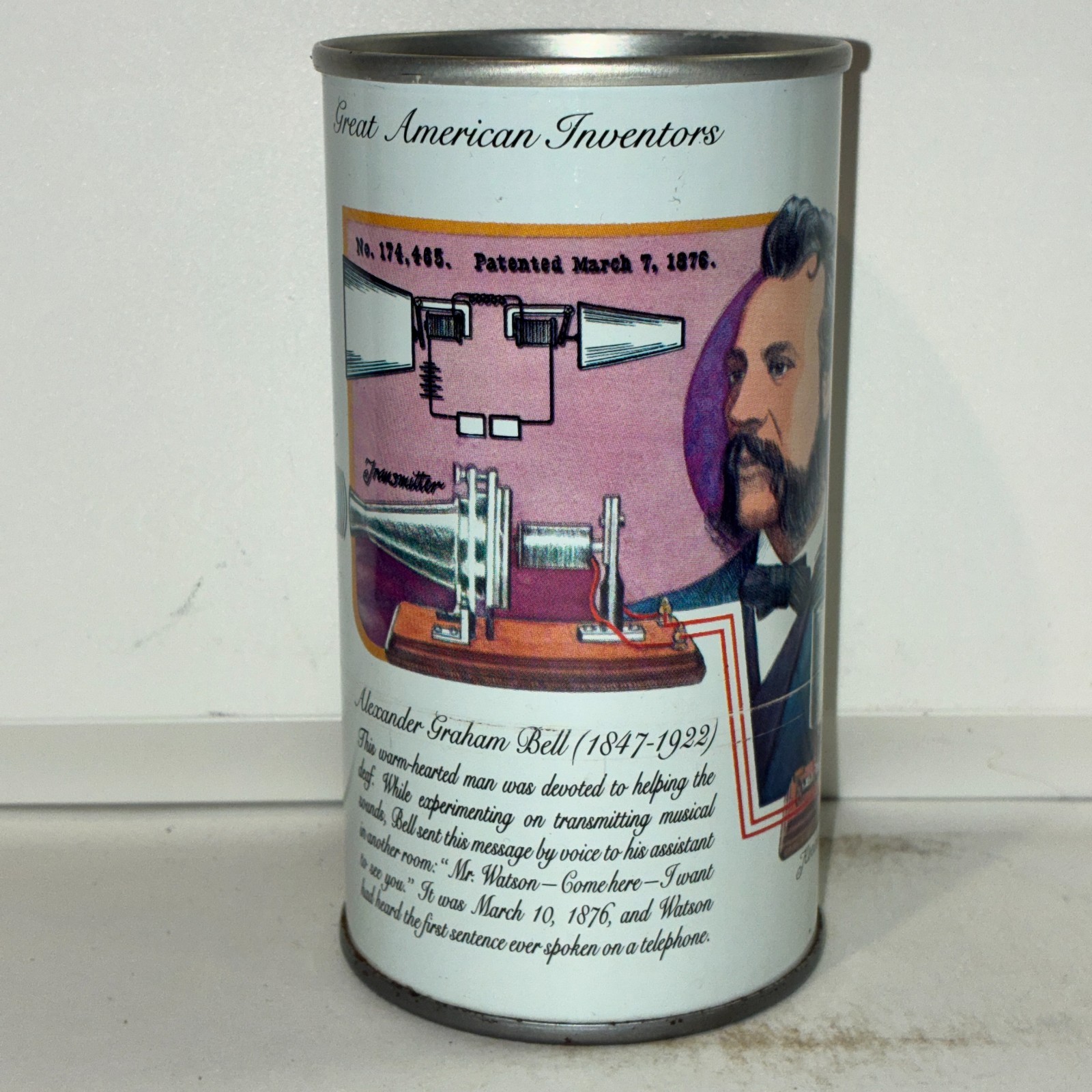1976 Bicentennial American Inventors, Alexander Bell, Graf's Grape soda can