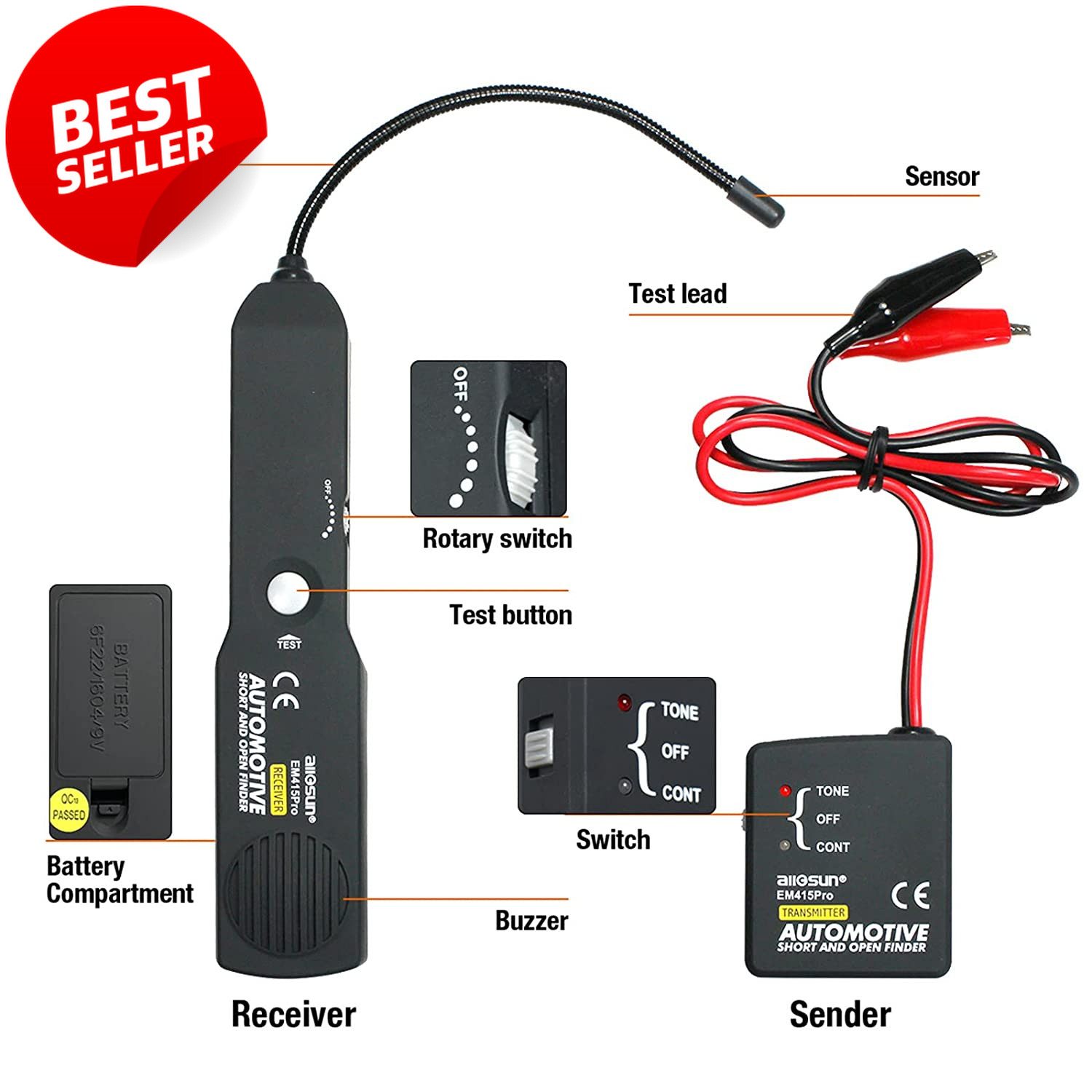 EM415Pro Cable Tracker Electrical Circuit Tester Wire Breaker Locator US