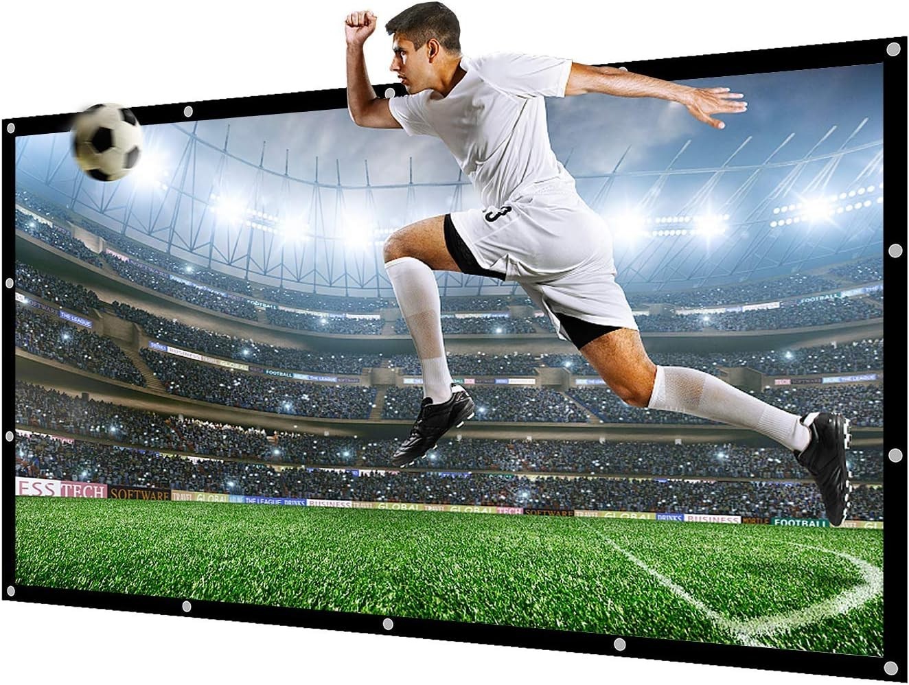 Large 250" HD Projector Screen - Wall Mounted Canvas for Outdoor Home Theater