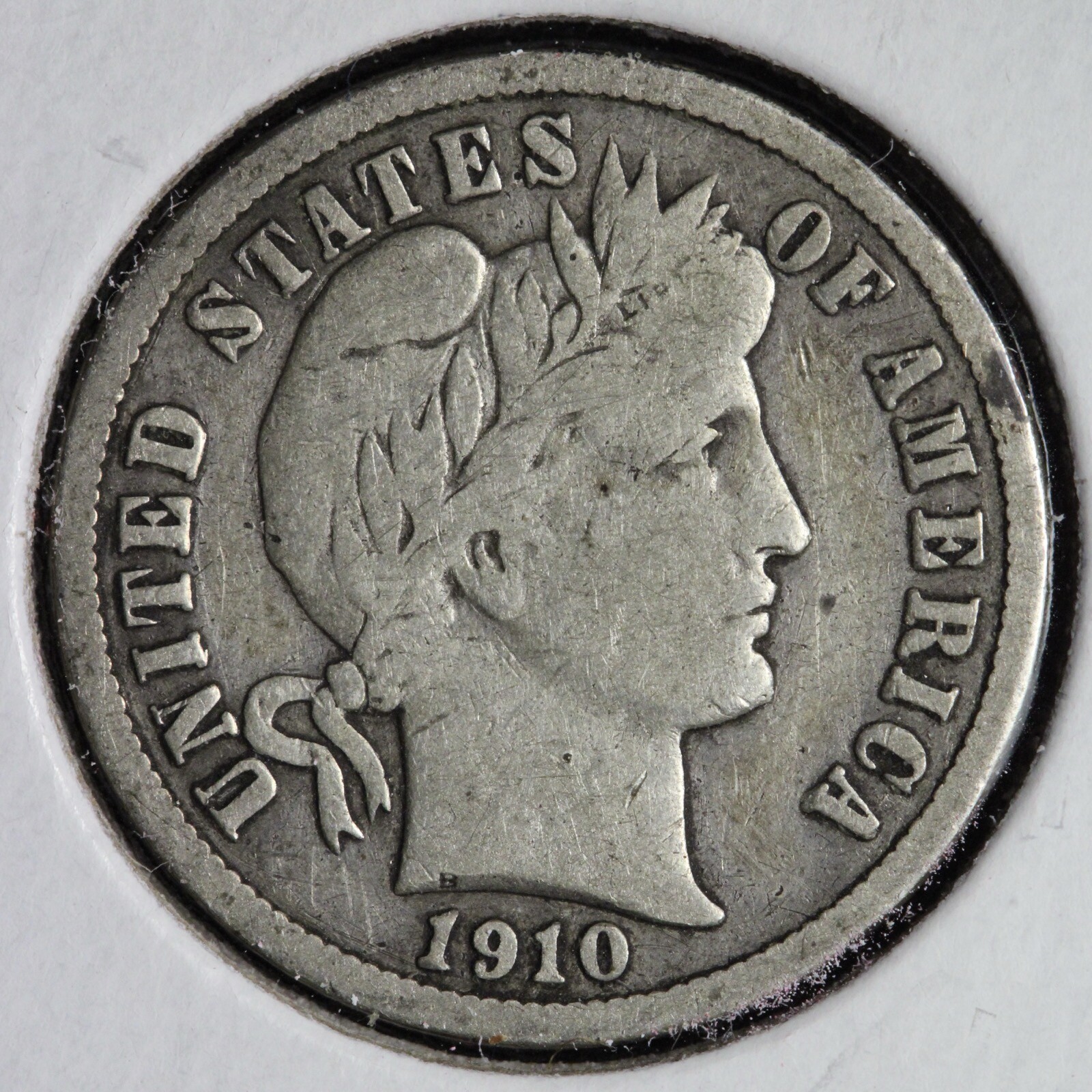 1910-S Barber Silver Dime VF E179 ZACM
