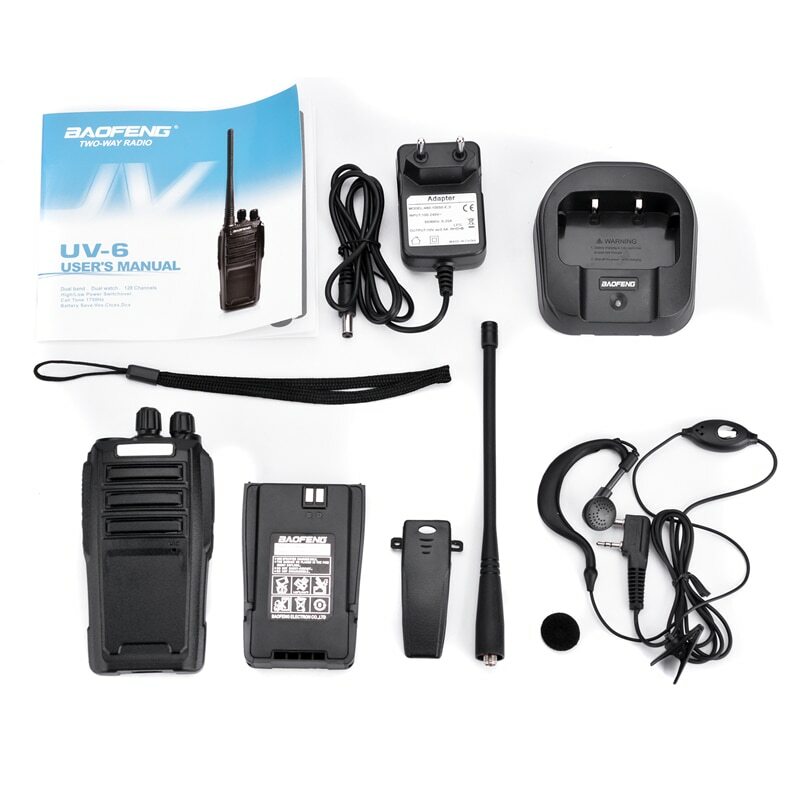 2PC Baofeng UV-6 8W Ham Radio Security Guard Equipment Two Way Radio Transceiver
