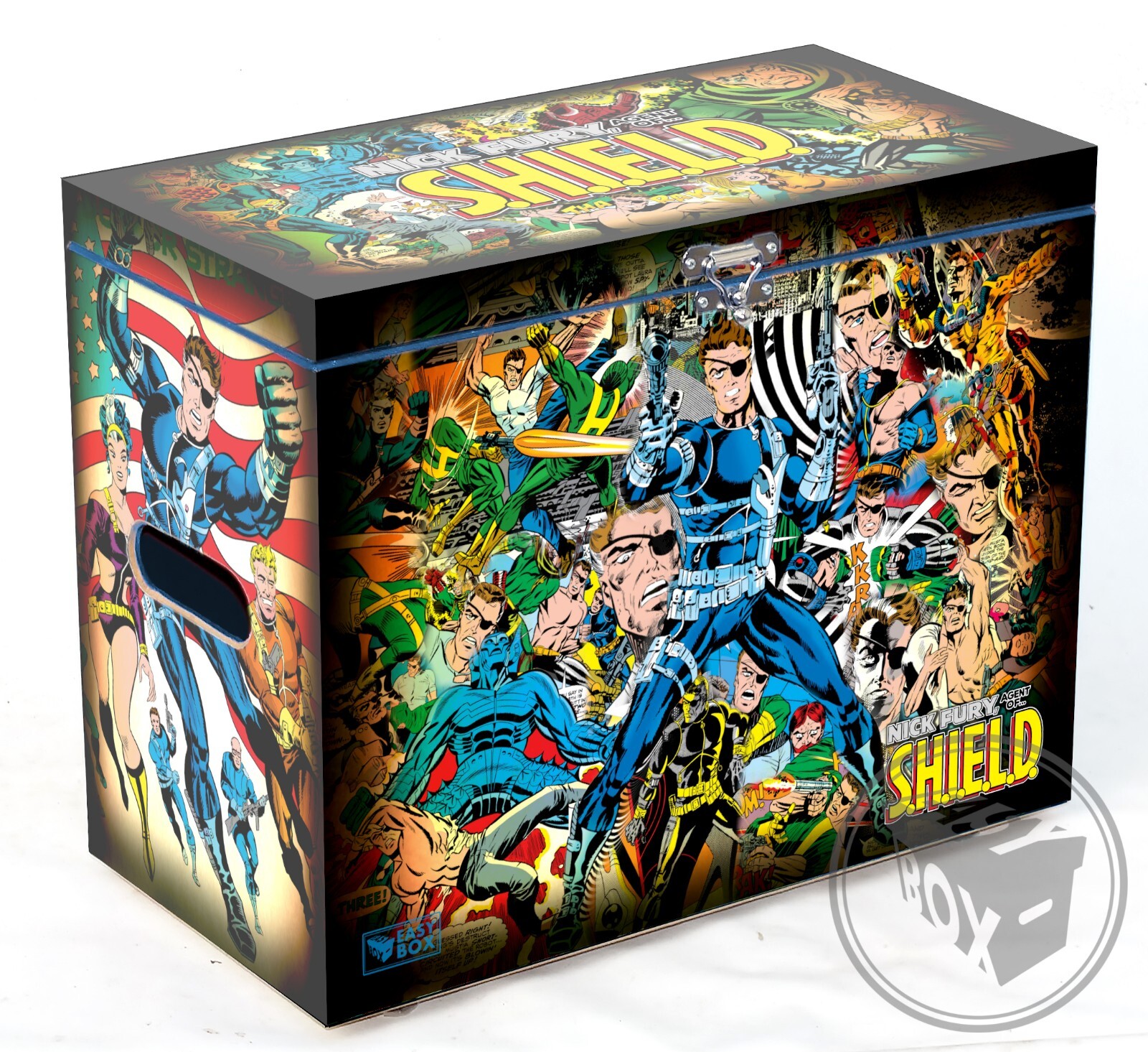 Nick Fury (by Jim Steranko)  - Large Comic Book Hard Storage Box Chest MDF