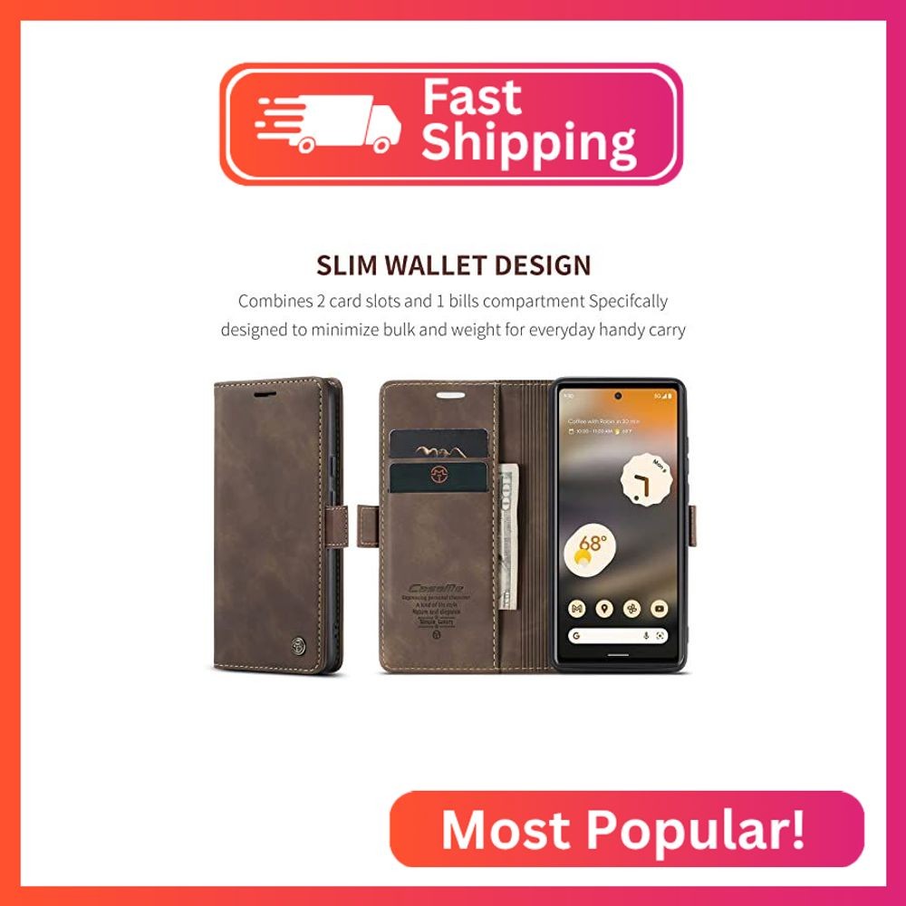 Kowauri Case for Google Pixel 6A,Classic Design Leather Wallet Magnetic Closure