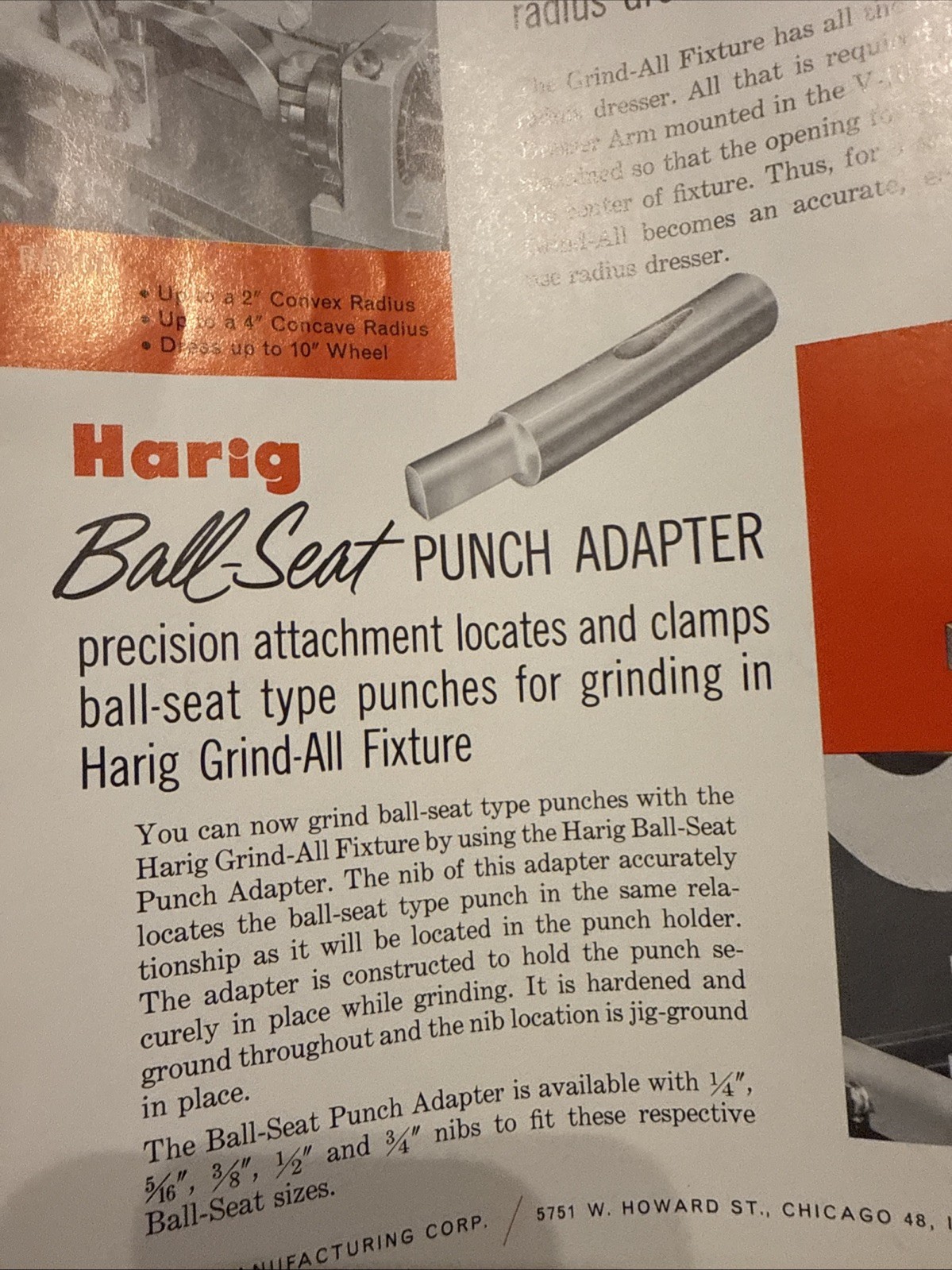 Vintage Harig Grind-all Fixture Tools Catalog USA 🇺🇸