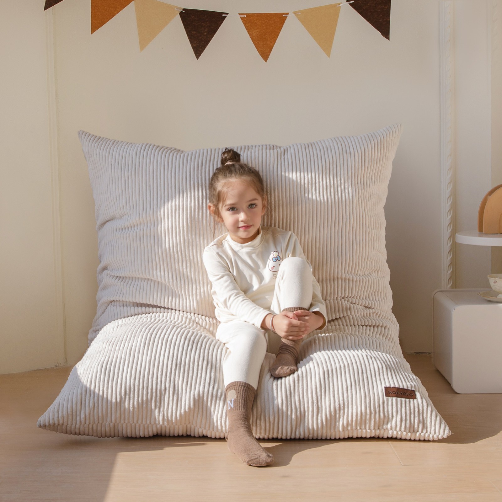 MAXYOYO 3-in-1 Kids Bean Bag Bed,Convertible Kids Bean Bag Chair Floor Lounger