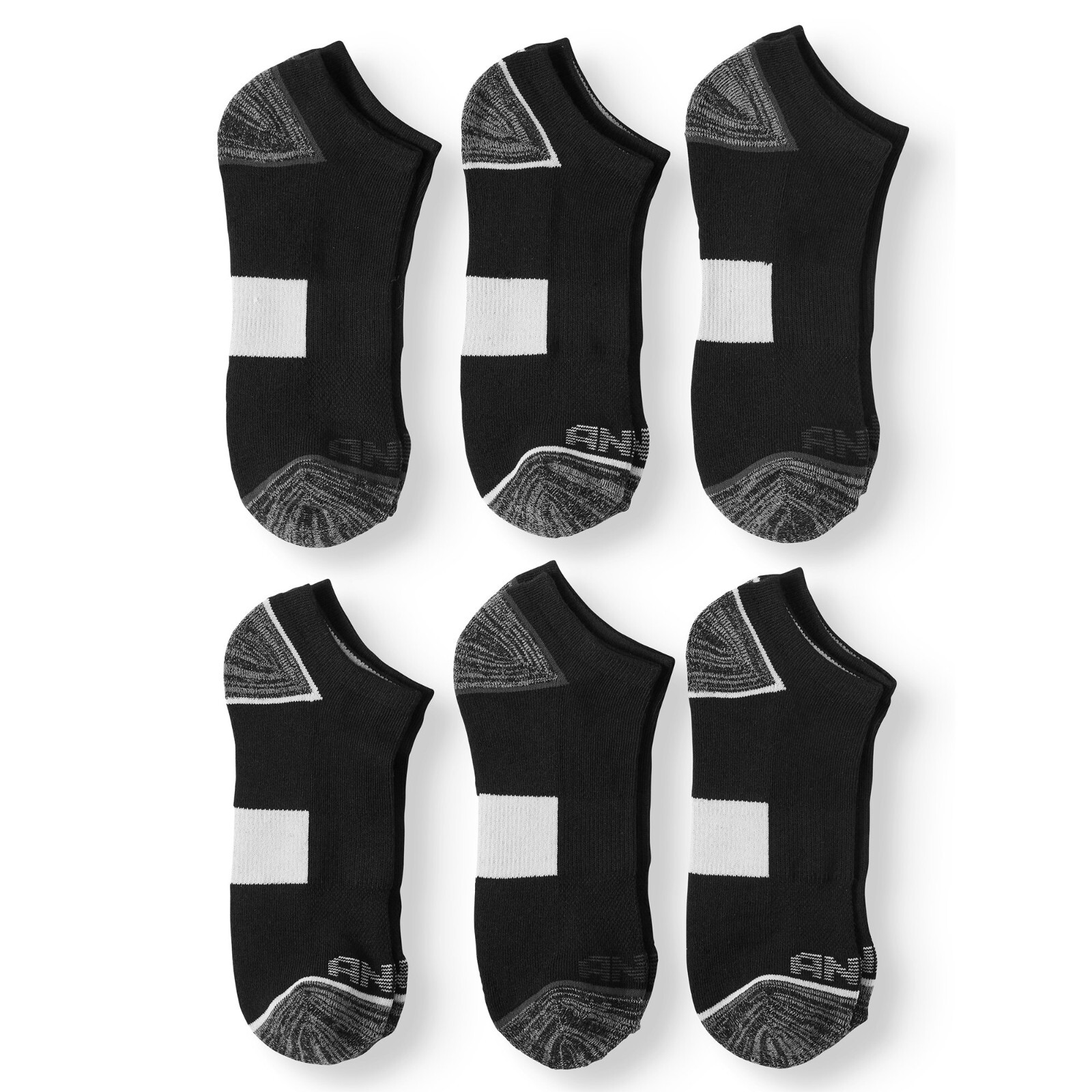 AND1® Men's Pro Platinum No Show Socks 6-Pack " FRESH~HIGH PERFORMANCE "